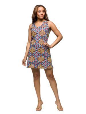 24seven Comfort Apparel Womens Floral Print Sleeveless Knee Length Shift Dress