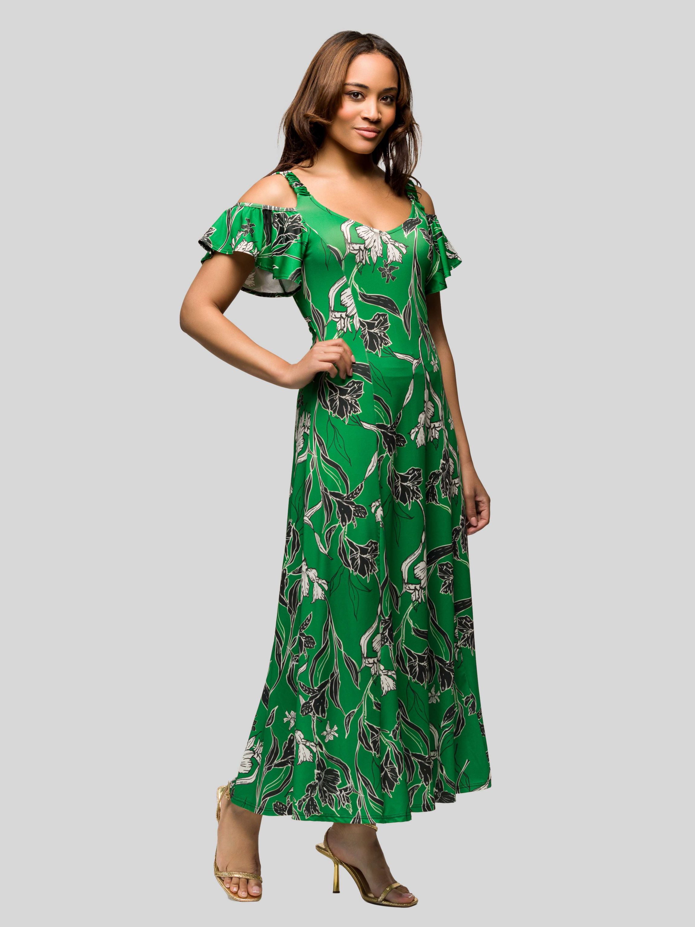 belk emerald green dress Goddiva Off The Shoulder Deep Plunge Velvet Maxi Dress main image 0