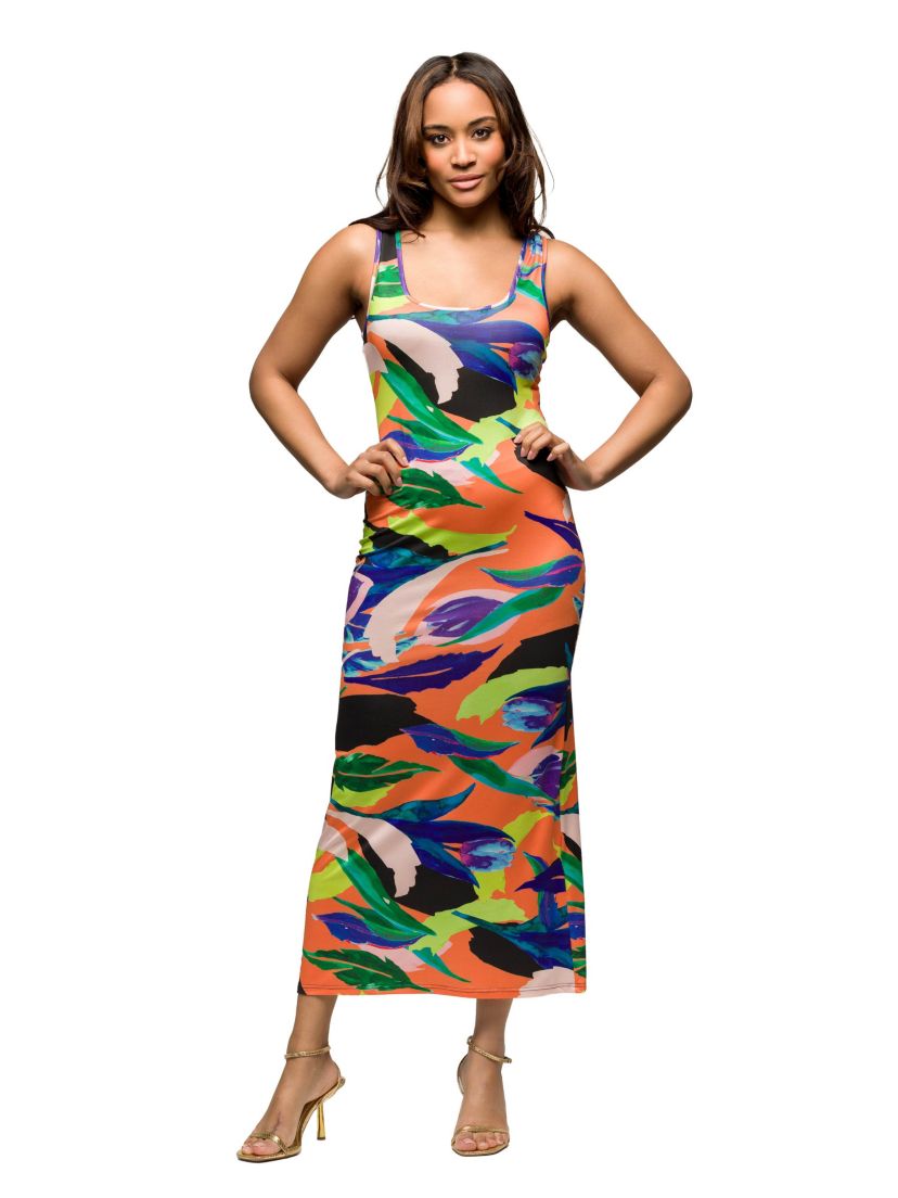 Womens Multicolor Womens Razorback Tank Casual Maxi Dress