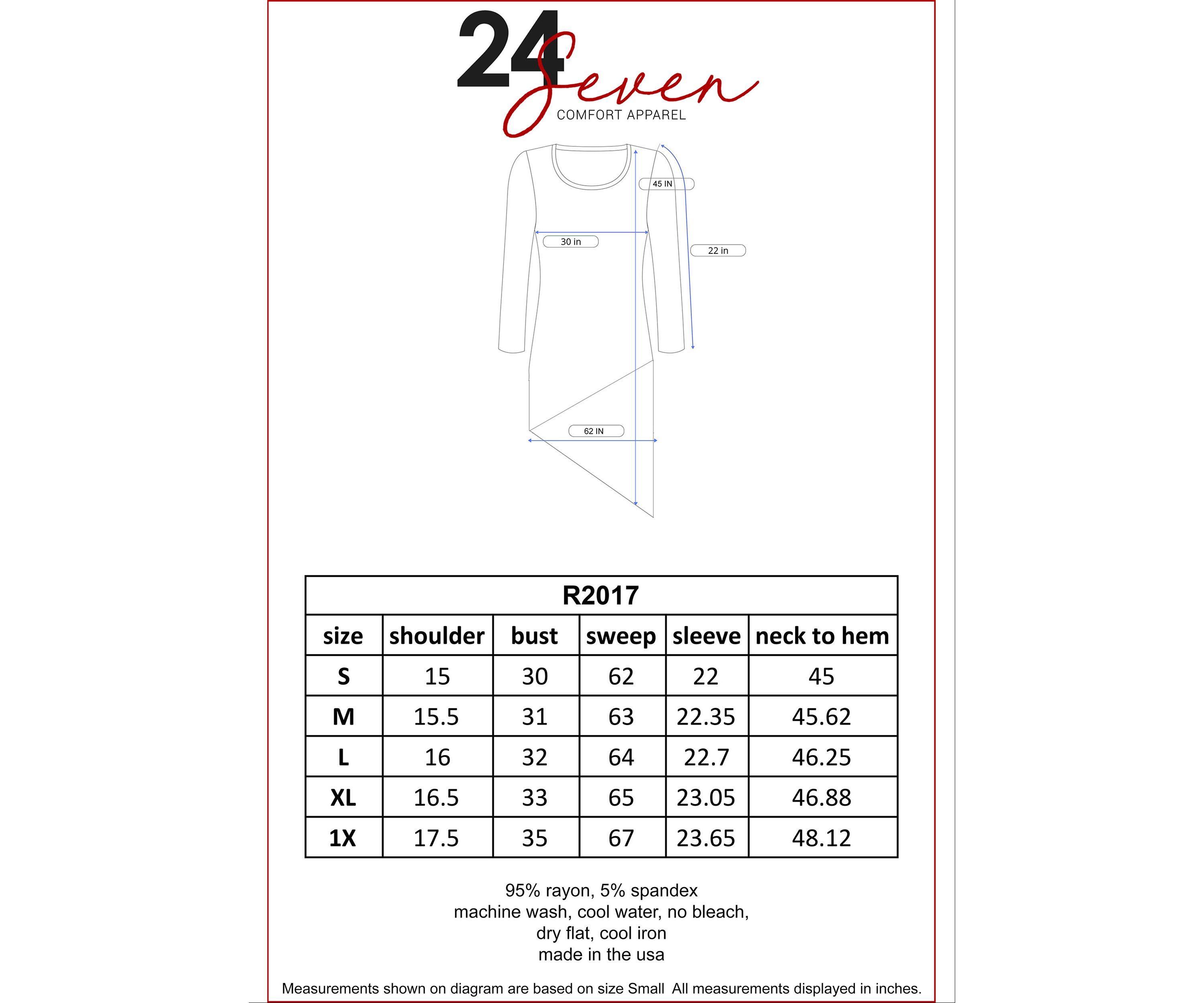 Womens Long Sleeve Knee Length Asymmetrical Tunic Top