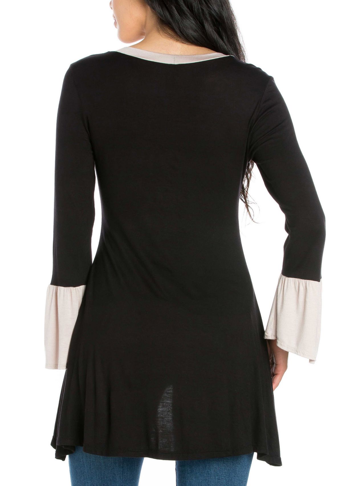 Womens Bell Sleeve High Low Tunic Top