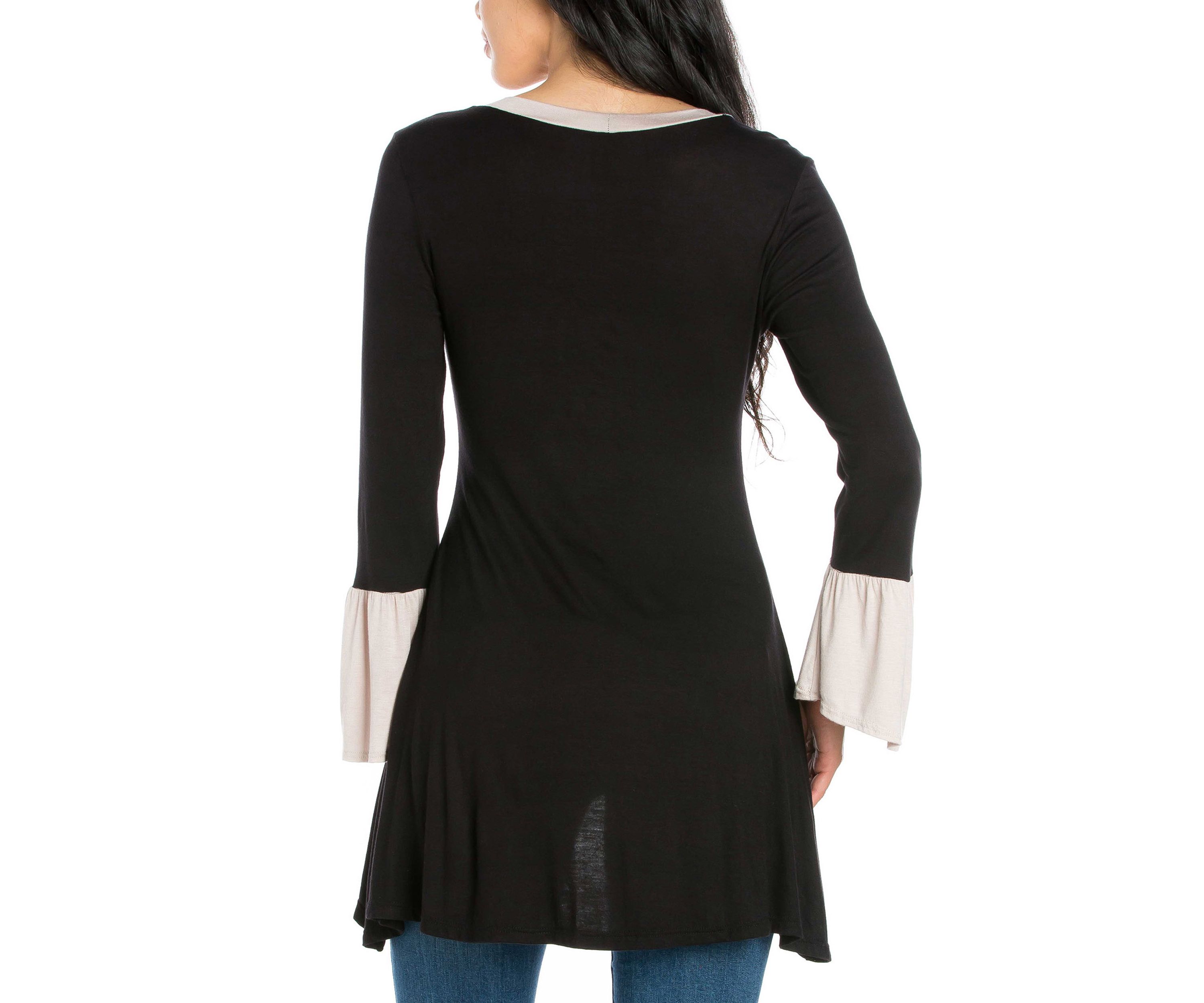 Womens Bell Sleeve High Low Tunic Top