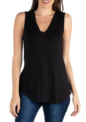 24seven Comfort Apparel Women's V-Neck Tunic Tank Top
