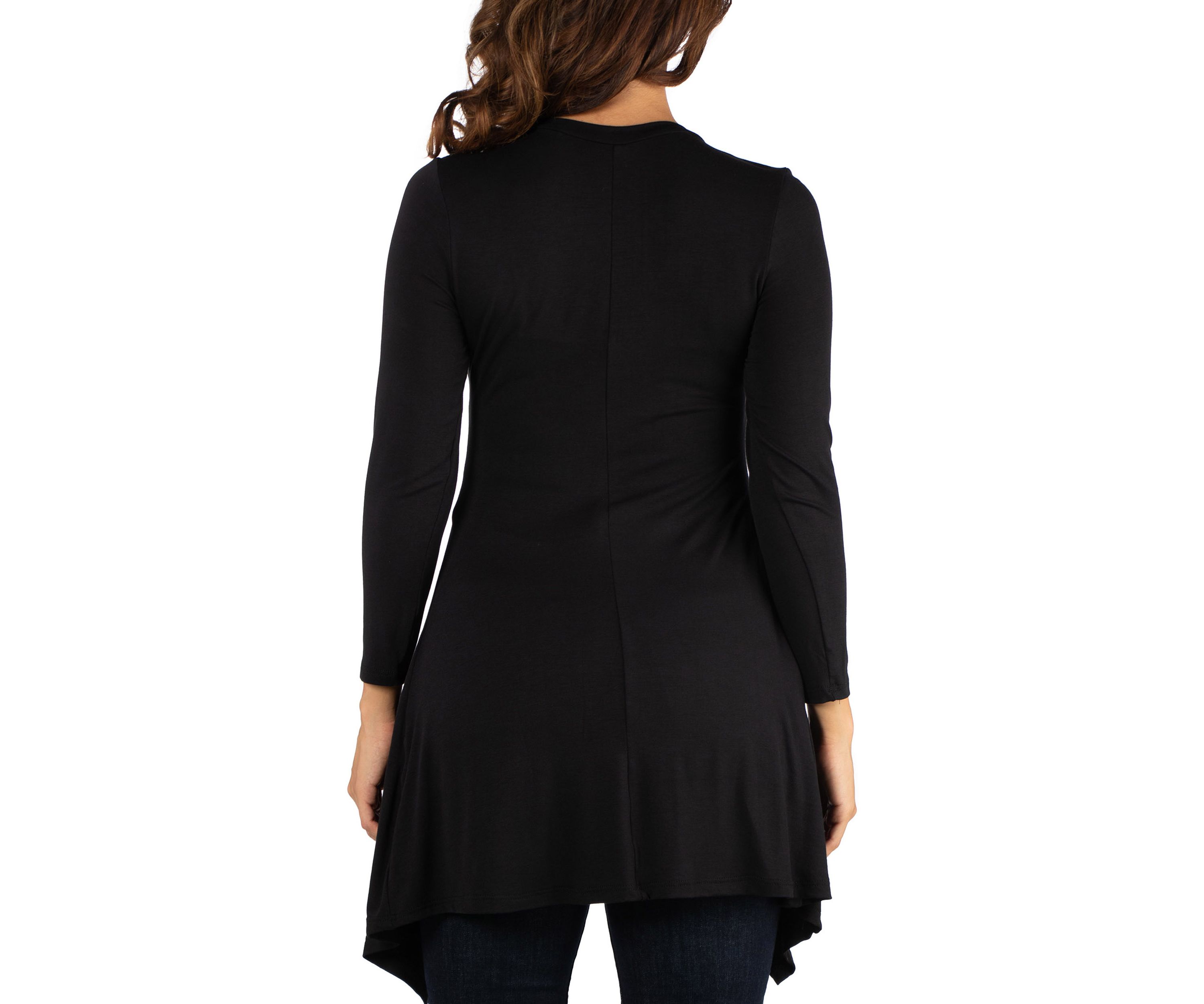 Womens Long Sleeve Split Hemline Tunic Top