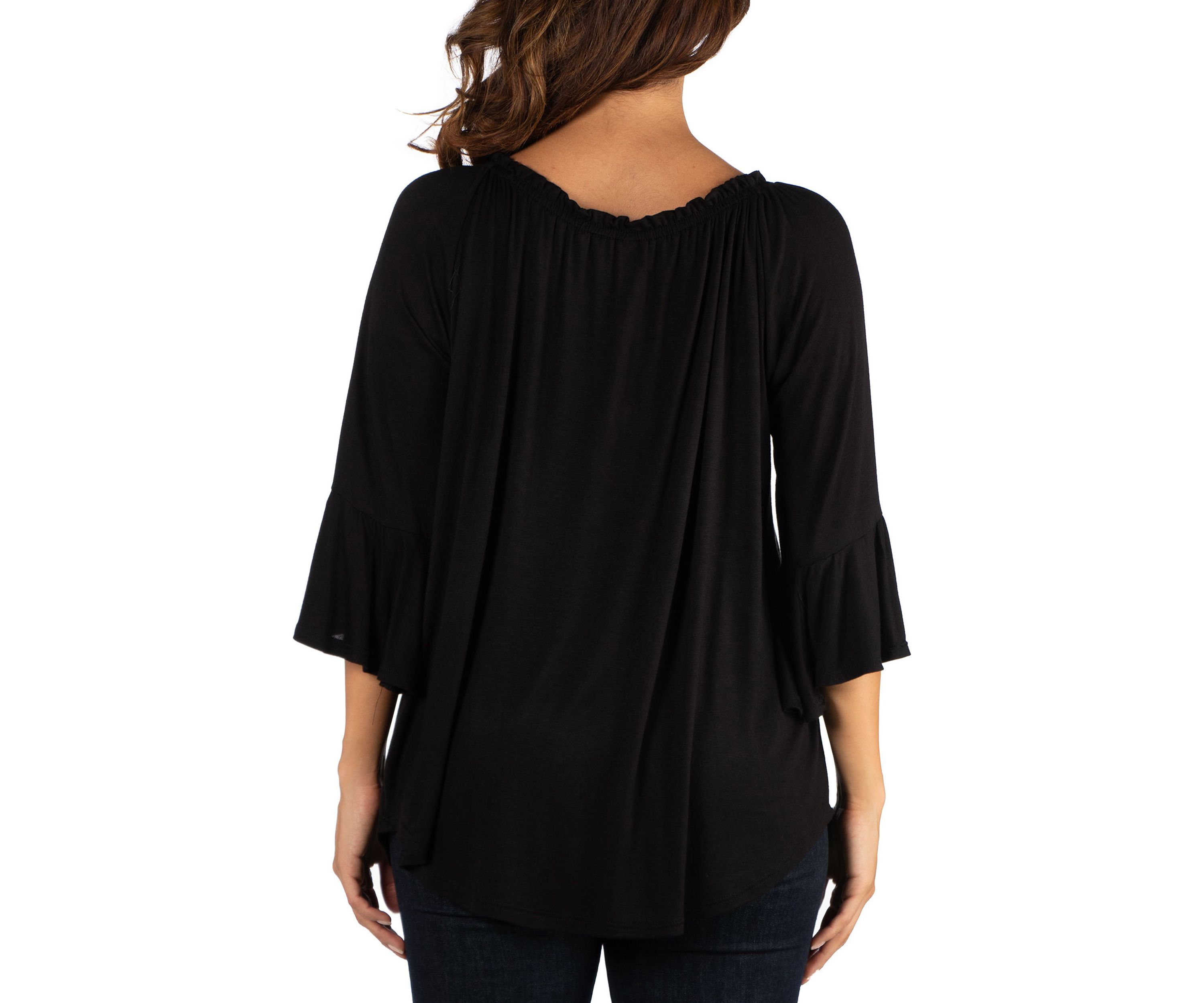 Womens Bell Sleeve Loose Fit Tunic Top