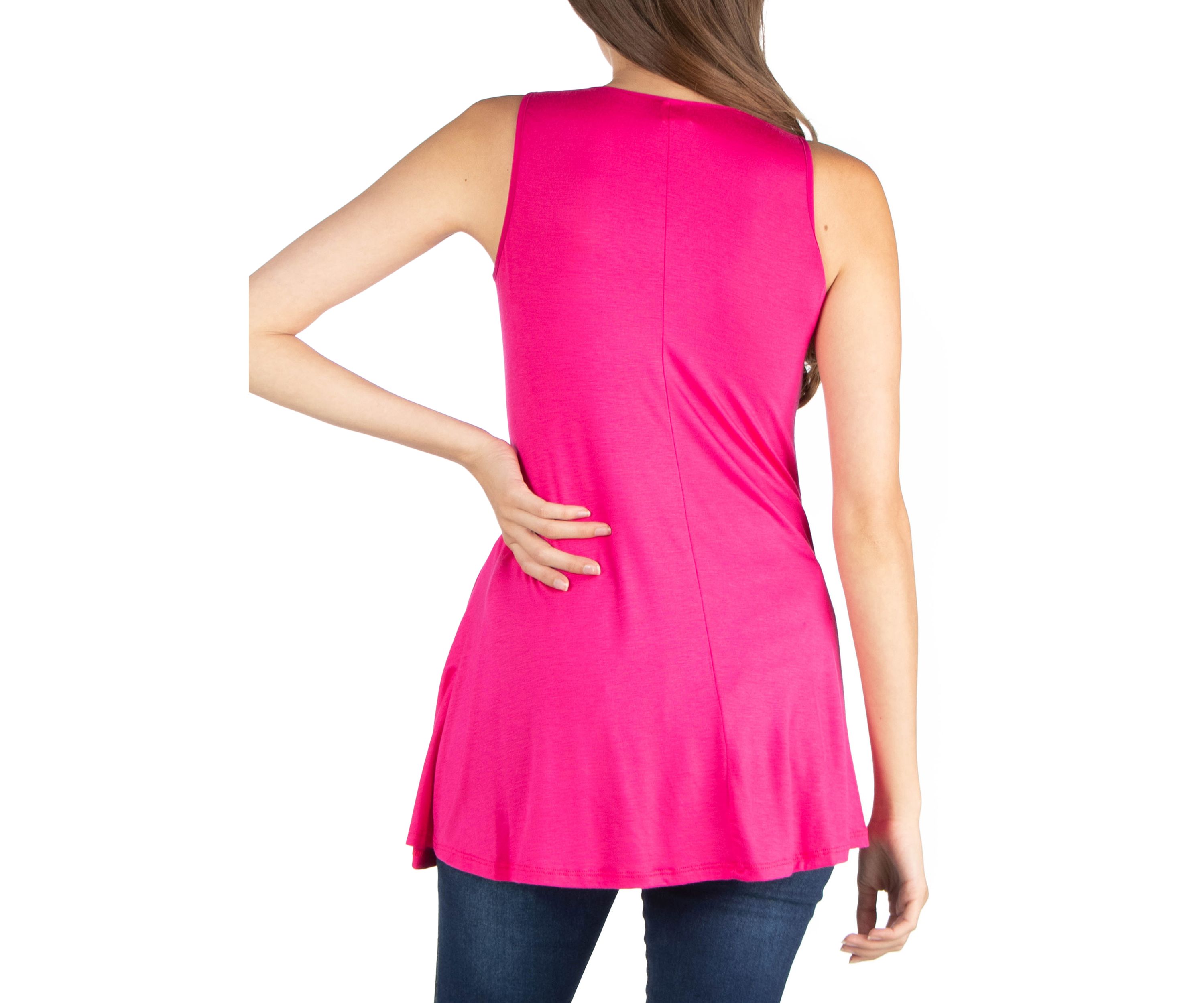 Womens Scoop Neck Sleeveless Tunic Top