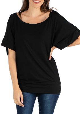 24seven Comfort Apparel Women's Loose Fit Dolman Top