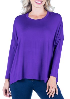 24seven Comfort Apparel Women's Oversized Long Sleeve Dolman Top