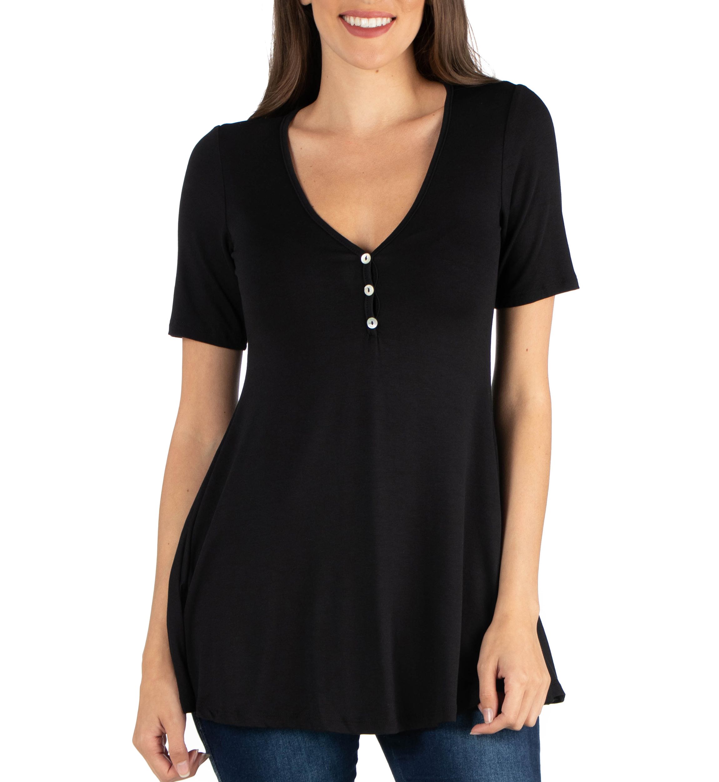 Womens Short Sleeve Tunic Top