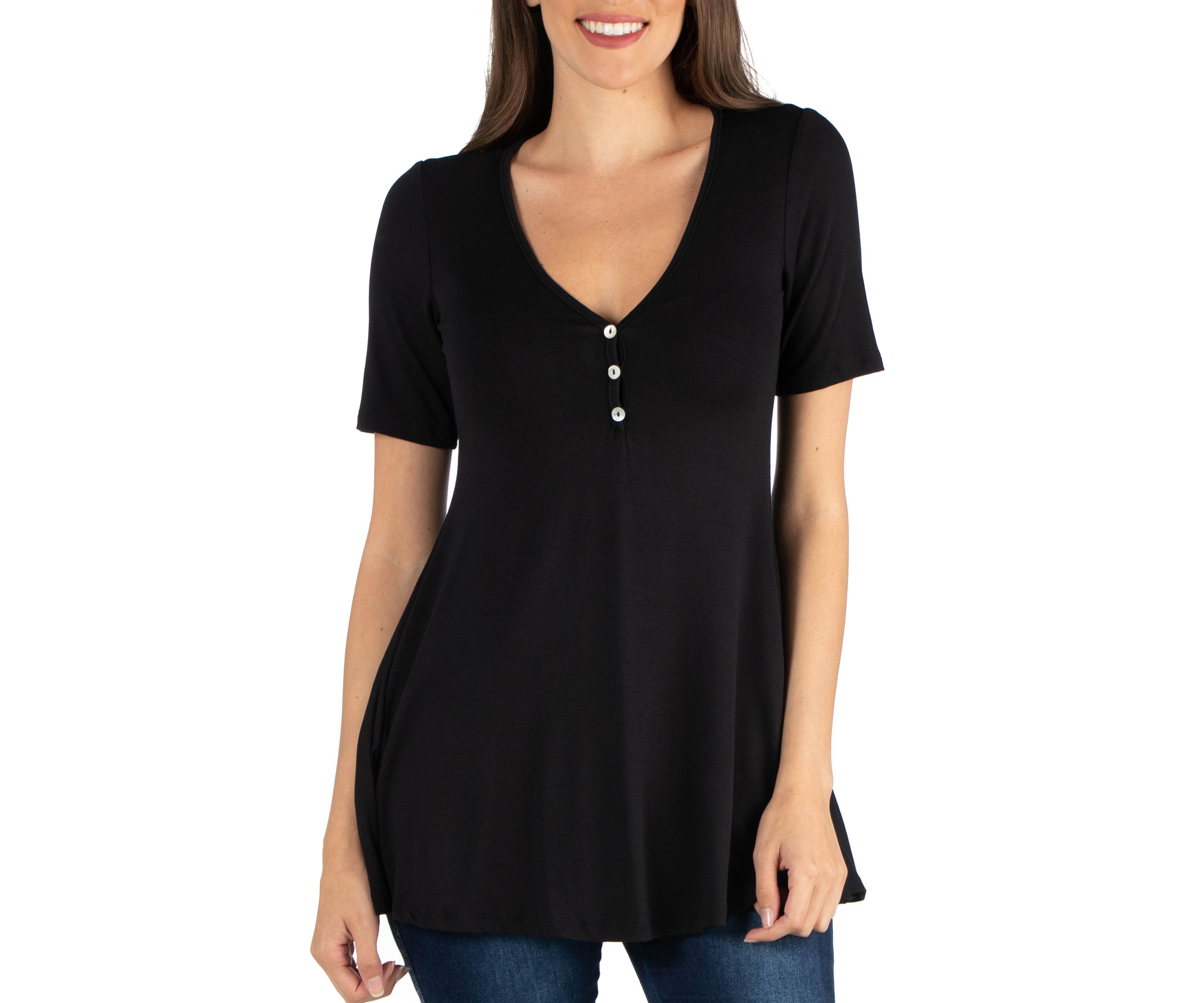 Womens Short Sleeve Tunic Top