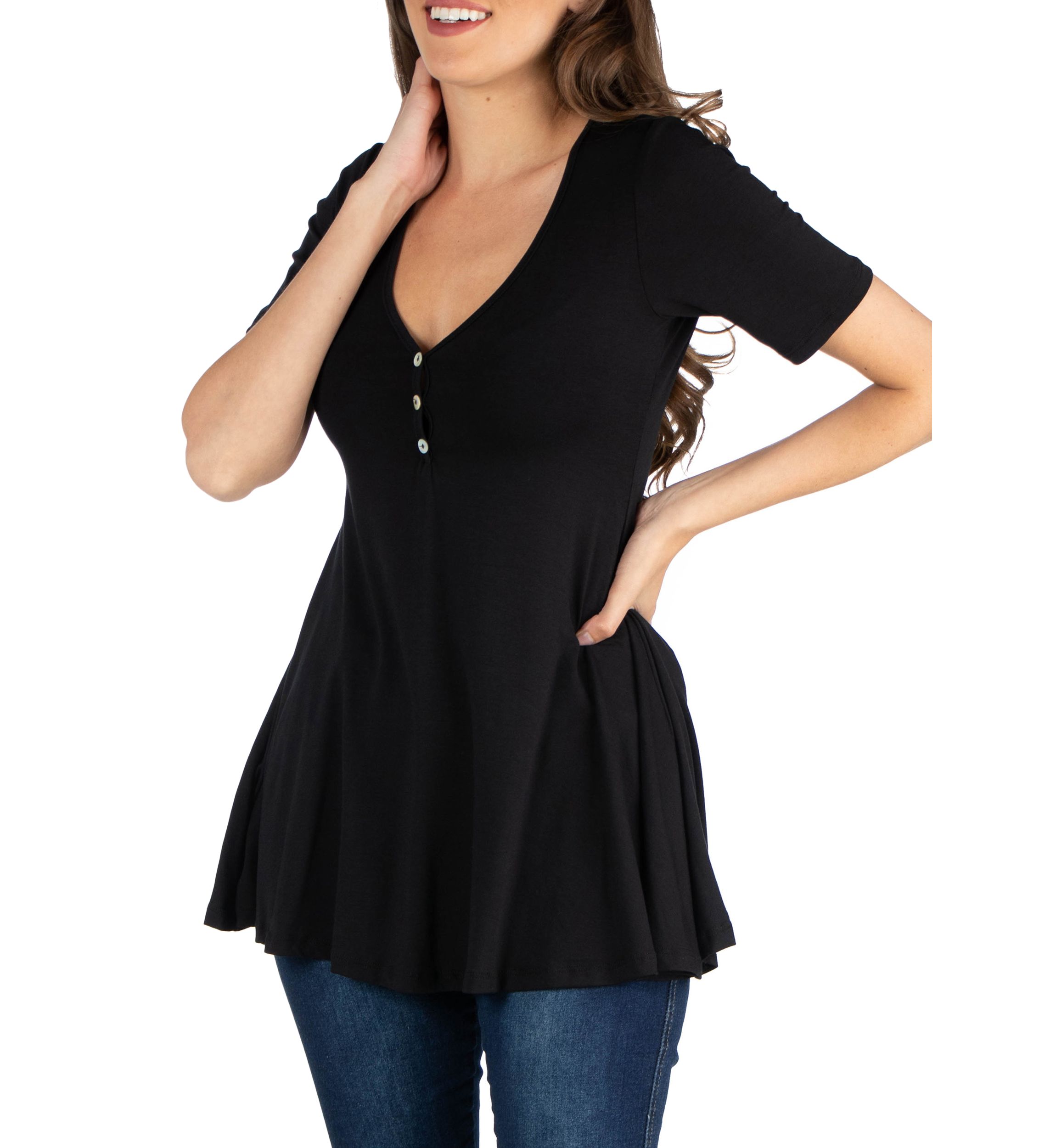 Womens Short Sleeve Tunic Top