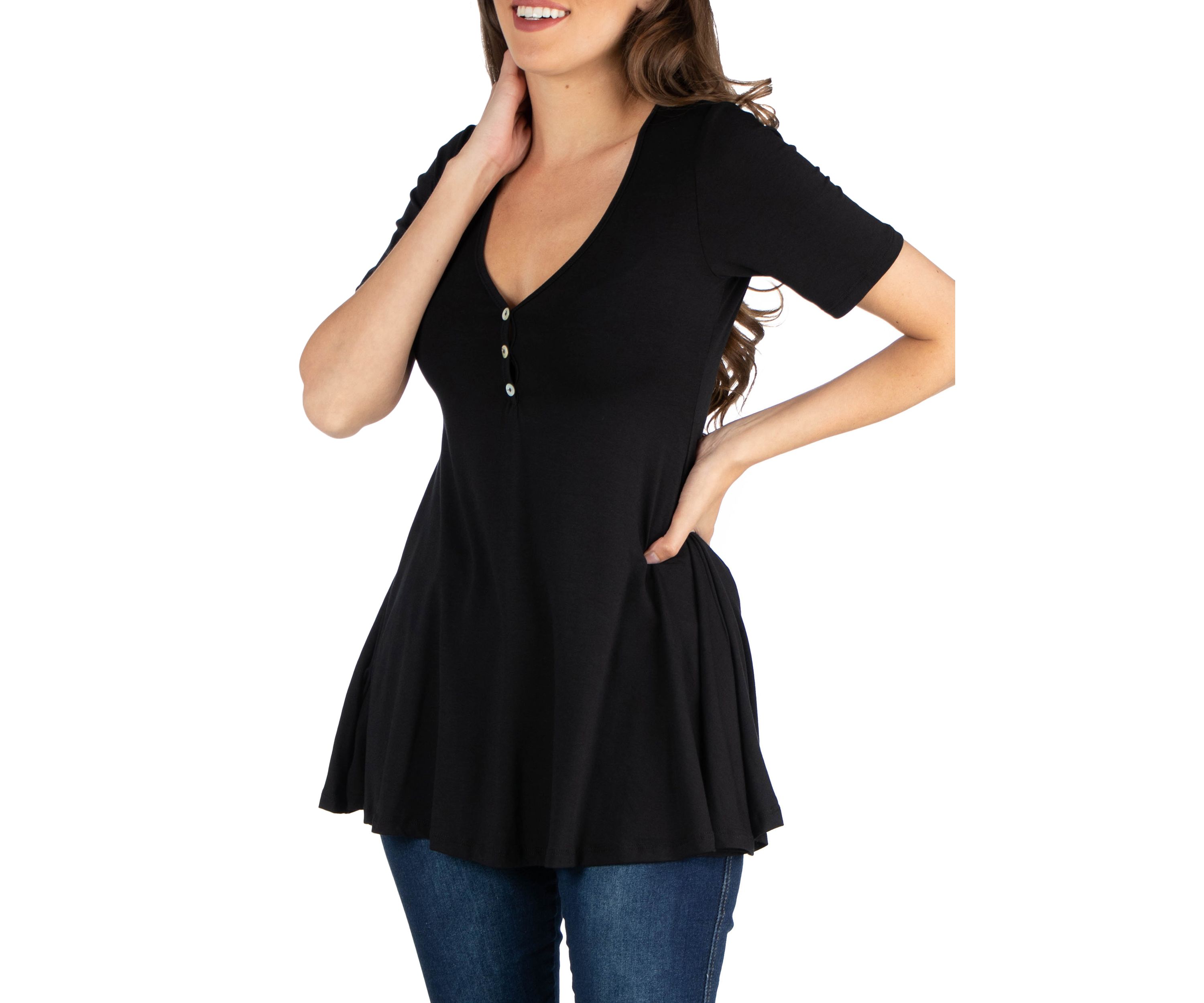 Womens Short Sleeve Tunic Top