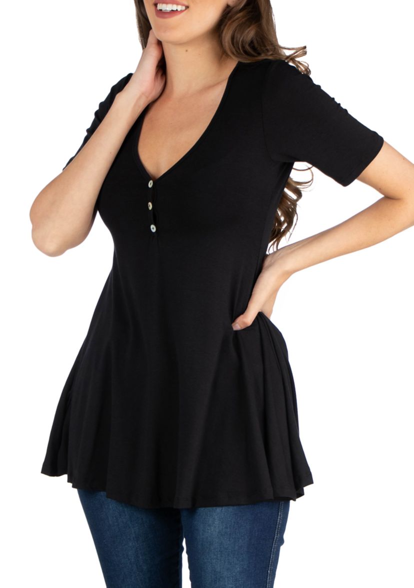 Womens Short Sleeve Tunic Top