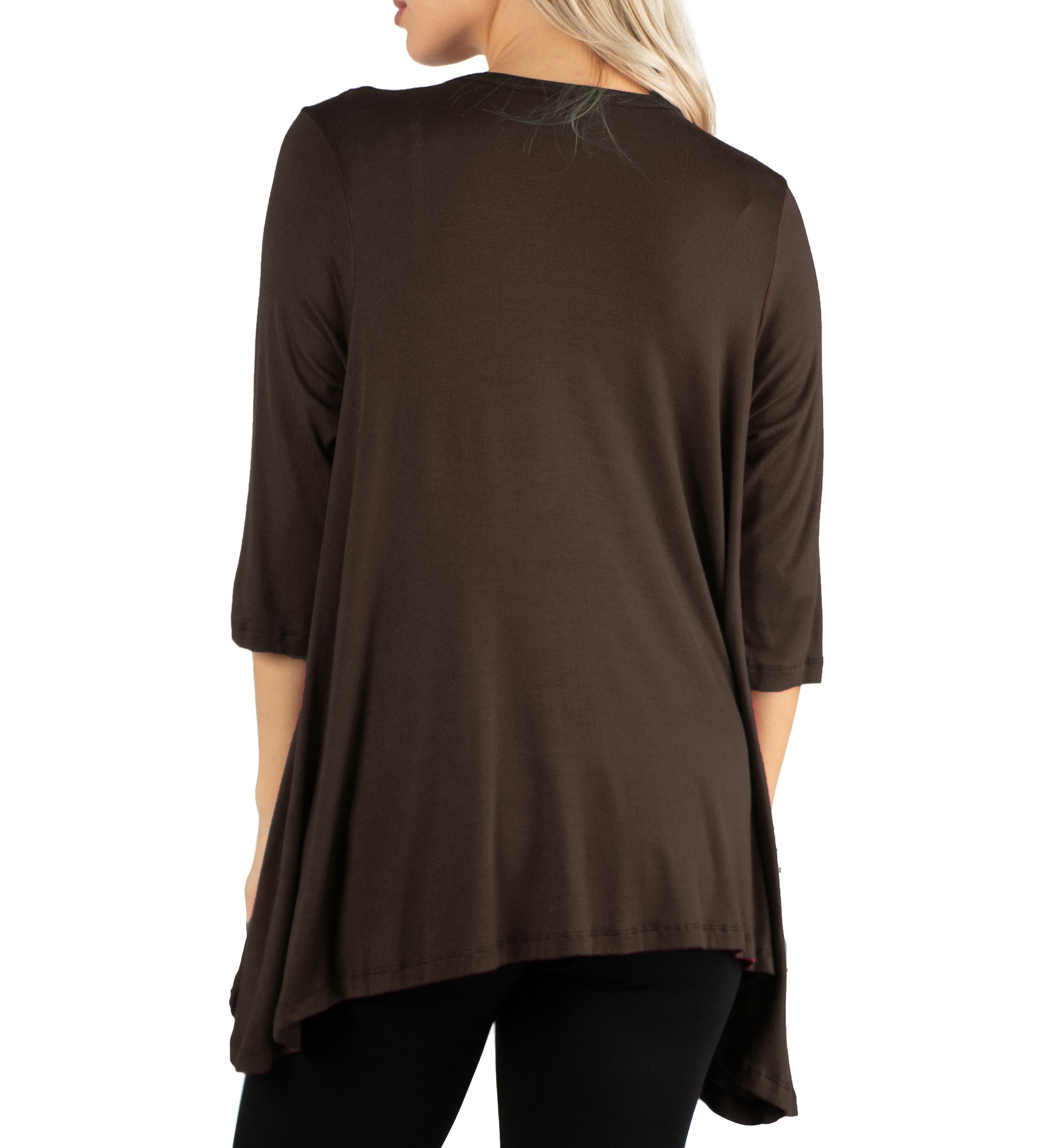 Womens Elbow Length Sleeve Open Cardigan