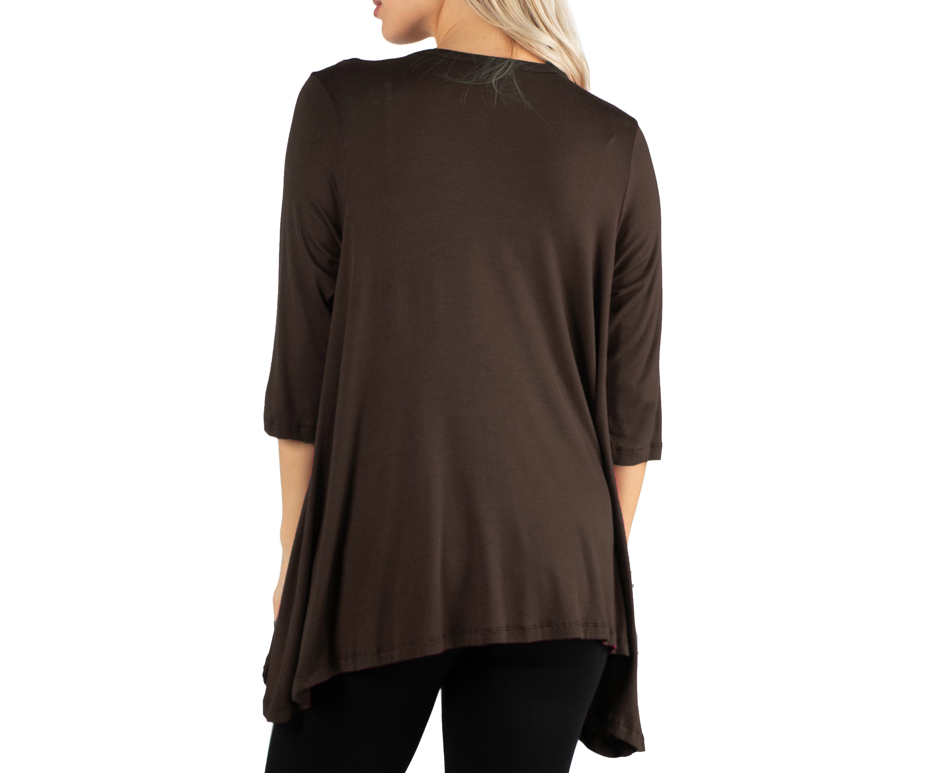 Womens Elbow Length Sleeve Open Cardigan