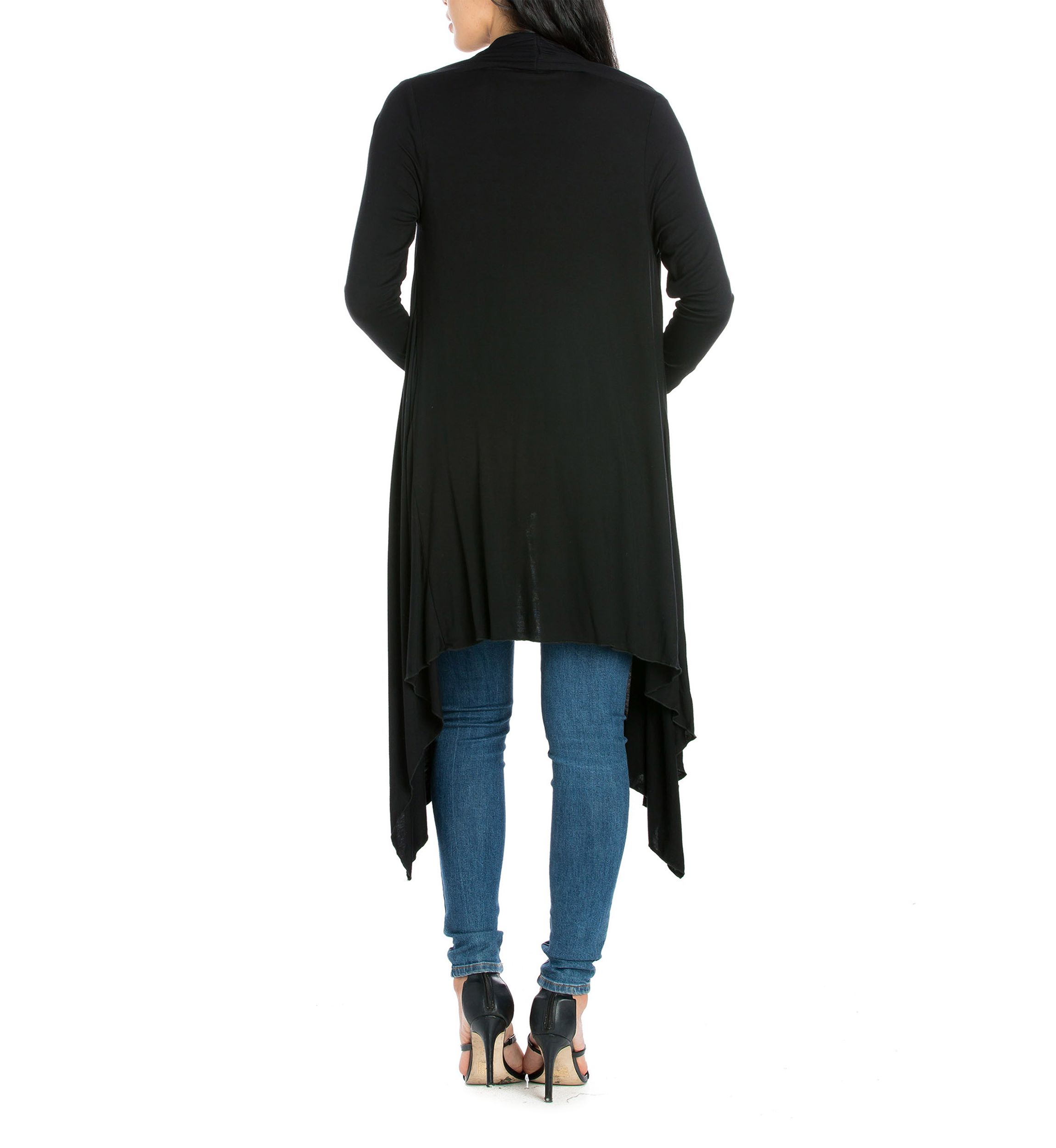 Womens Extra Long Open Front Cardigan