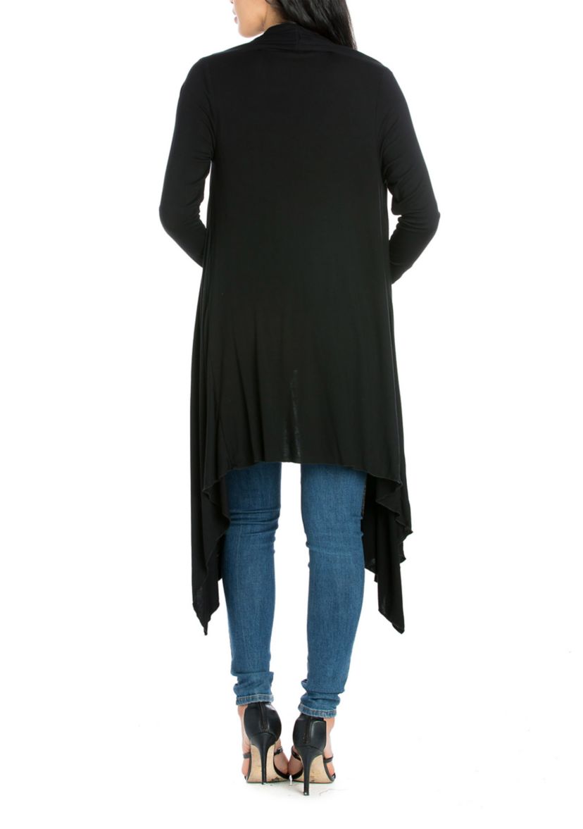 Womens Extra Long Open Front Cardigan
