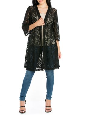 black knee length cardigan