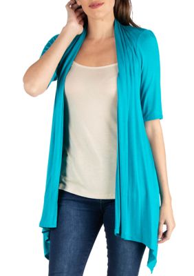 24seven Comfort Apparel Women's Loose Fit Open Front Cardigan