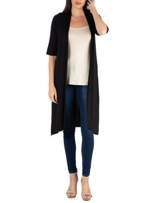 Women's Side Slit Open Front Cardigan