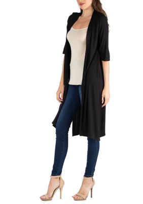 Women's Side Slit Open Front Cardigan