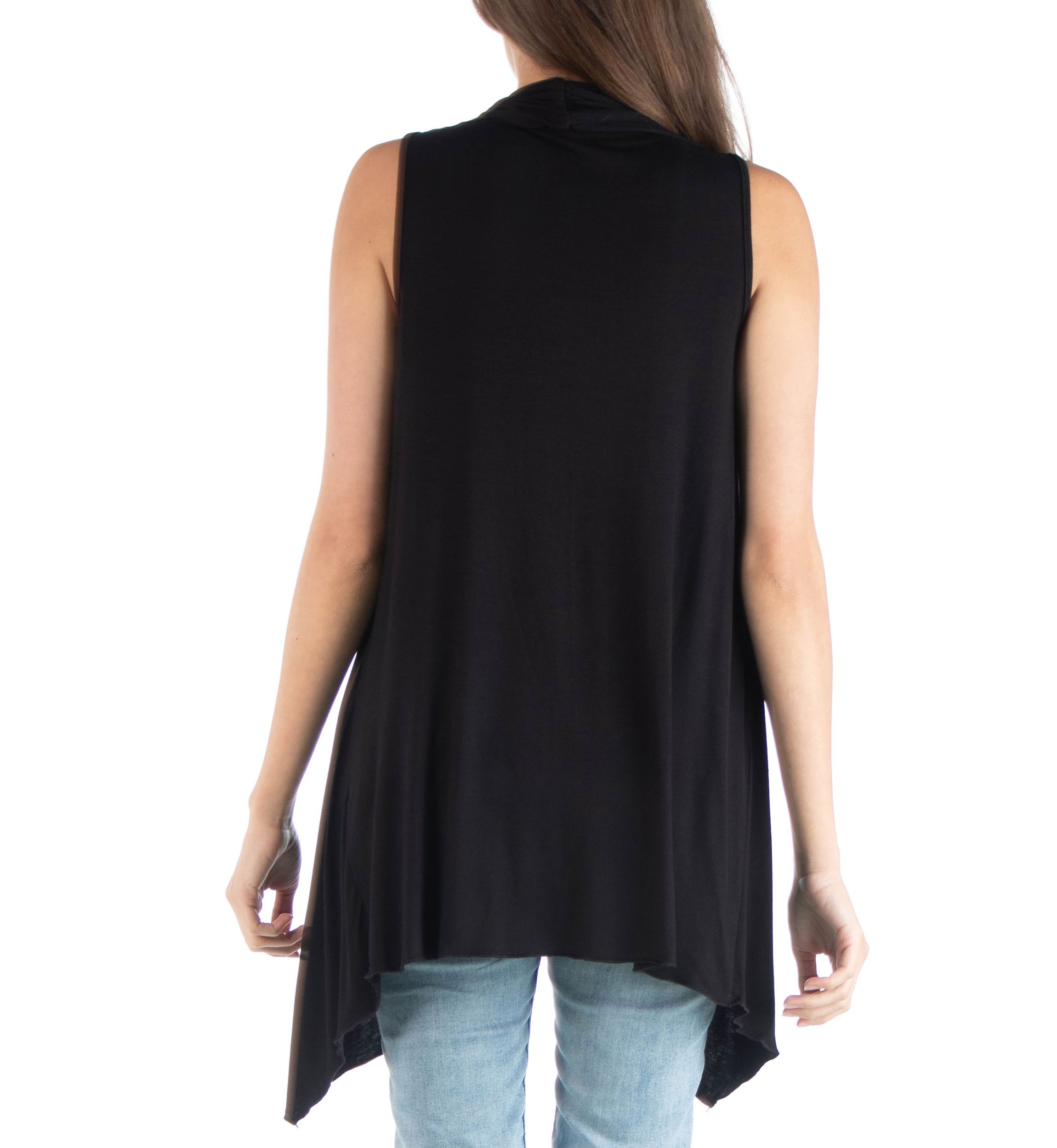 Womens Draped Sleeveless Cardigan