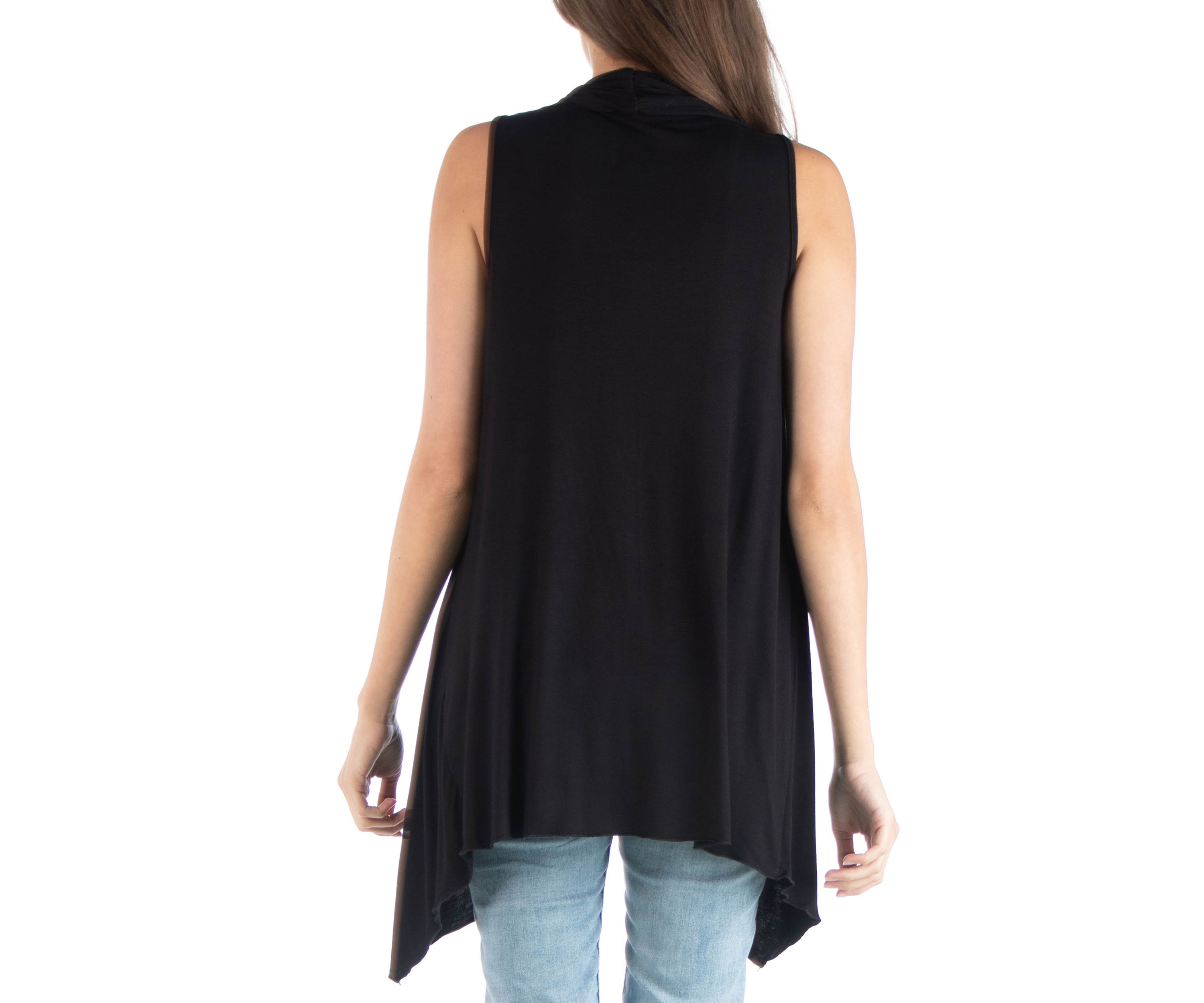 Womens Draped Sleeveless Cardigan
