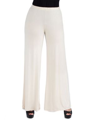 24seven Comfort Apparel Women's Solid Palazzo Pants