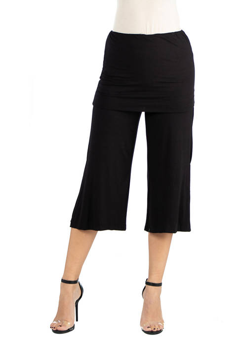 24seven Comfort Apparel Womens Cropped Straight Pants