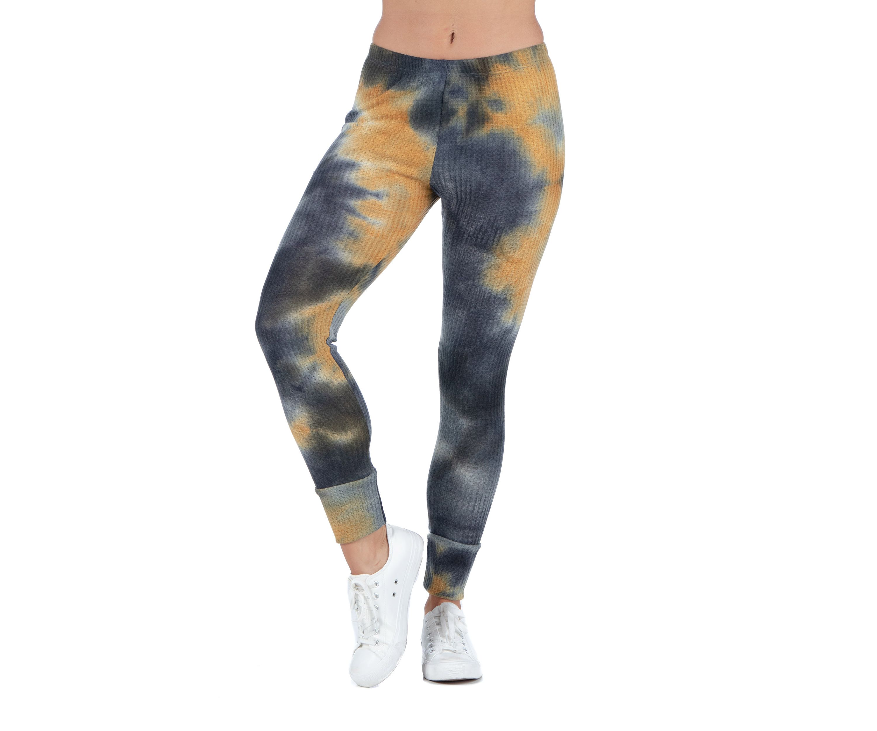 Womens Tie Dye Print Fitted Ankle Cuff Sweatpants