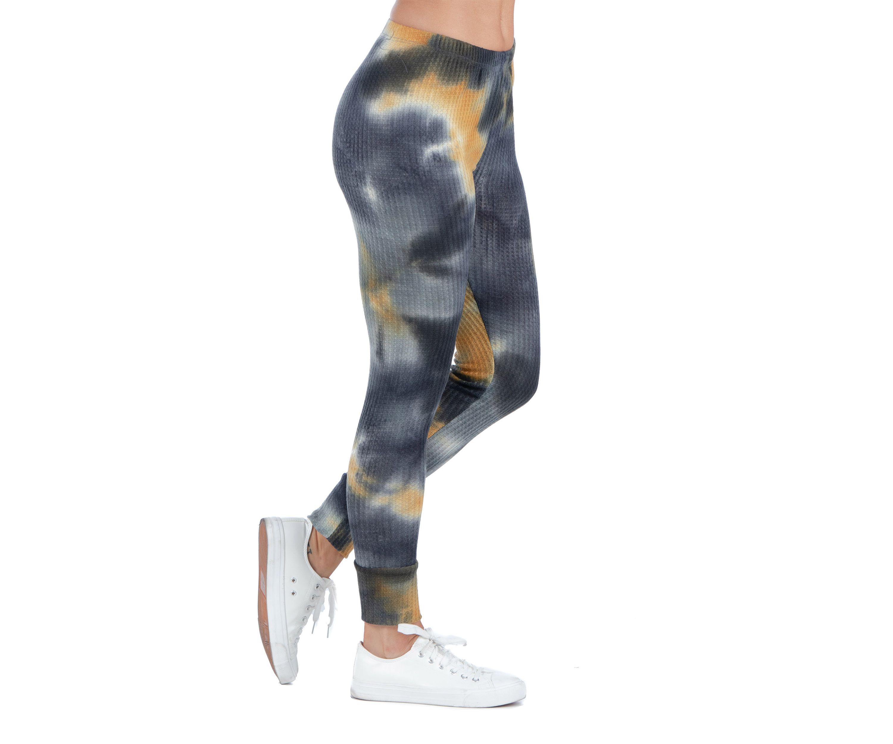 Womens Tie Dye Print Fitted Ankle Cuff Sweatpants