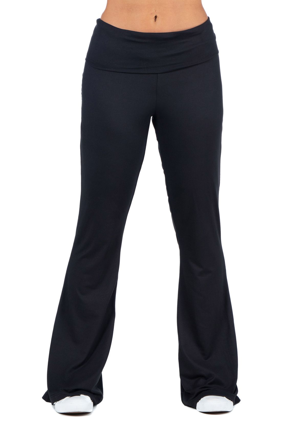 Womens Bell Bottom Foldover Waist Sweatpants