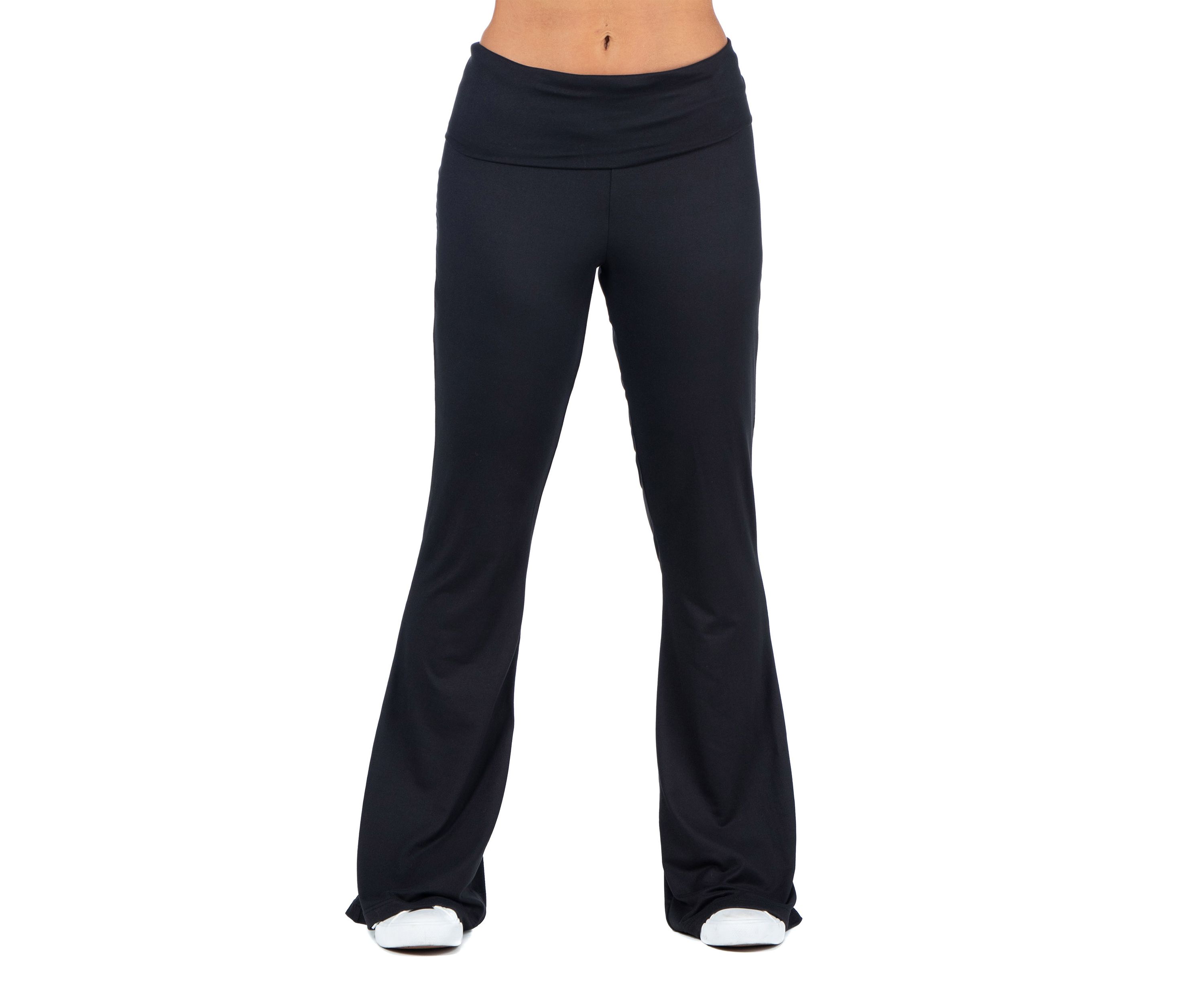Womens Bell Bottom Foldover Waist Sweatpants