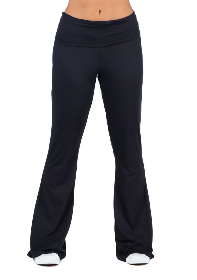 Womens Bell Bottom Foldover Waist Sweatpants