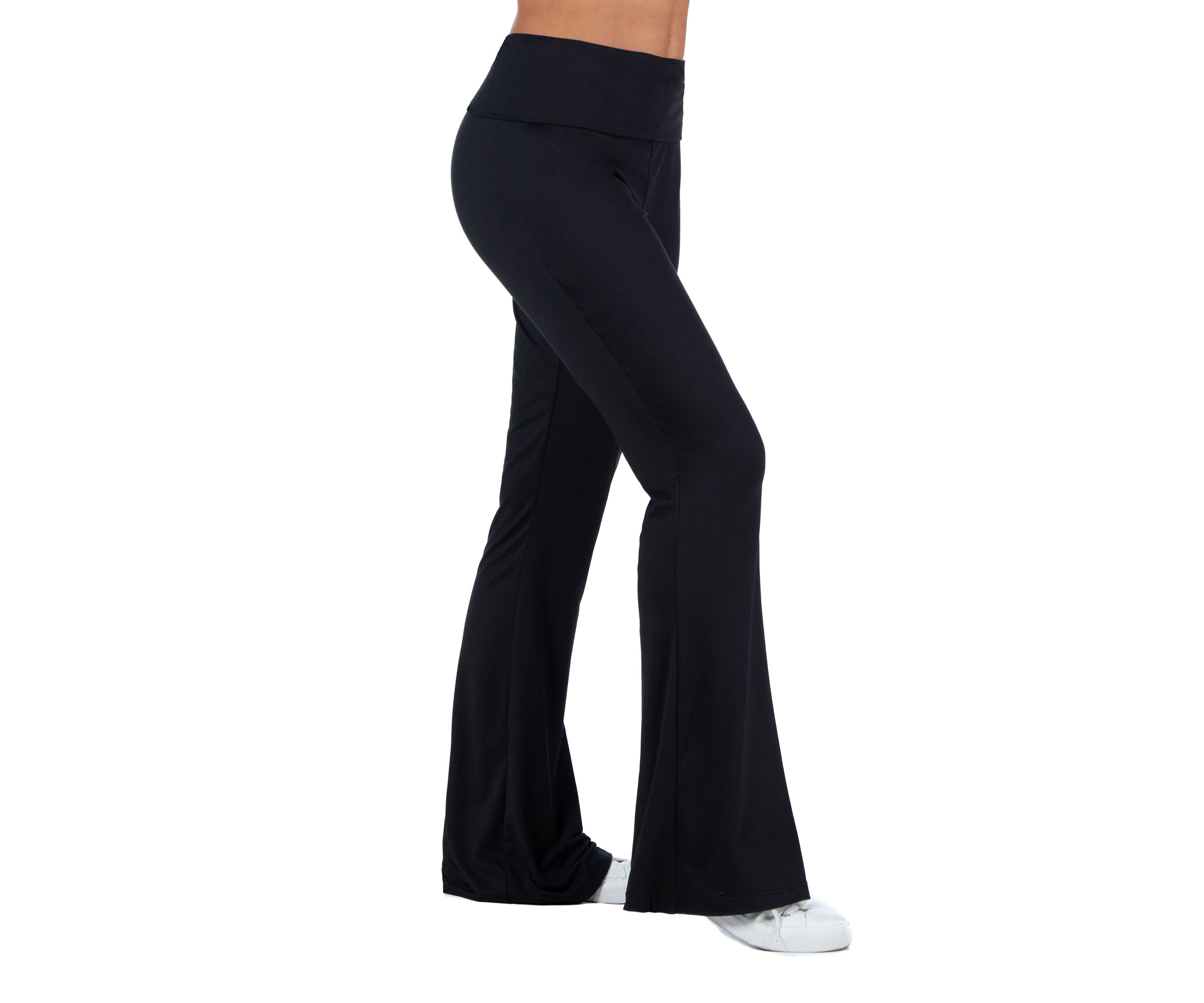 Womens Bell Bottom Foldover Waist Sweatpants