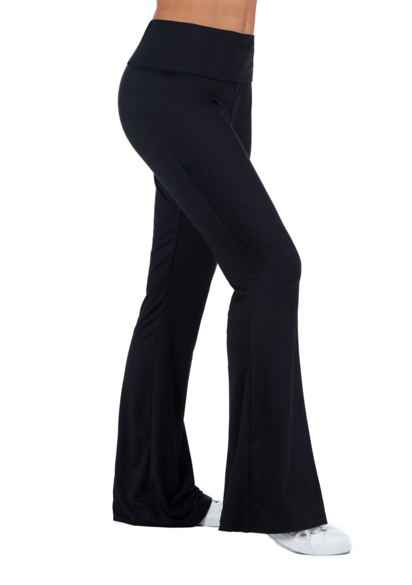Womens Bell Bottom Foldover Waist Sweatpants