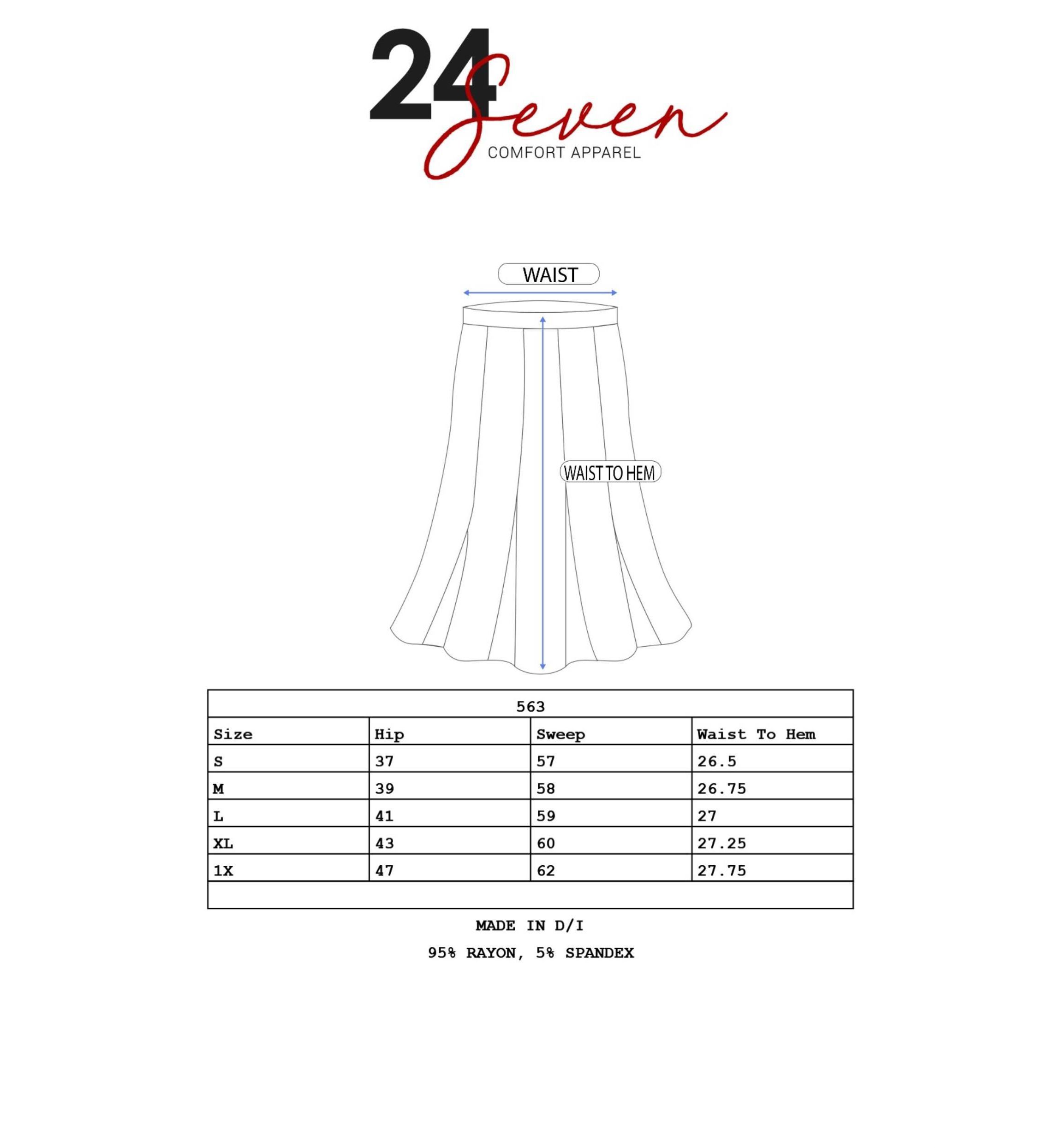 A Line Elastic Waist Knee Length Skirt
