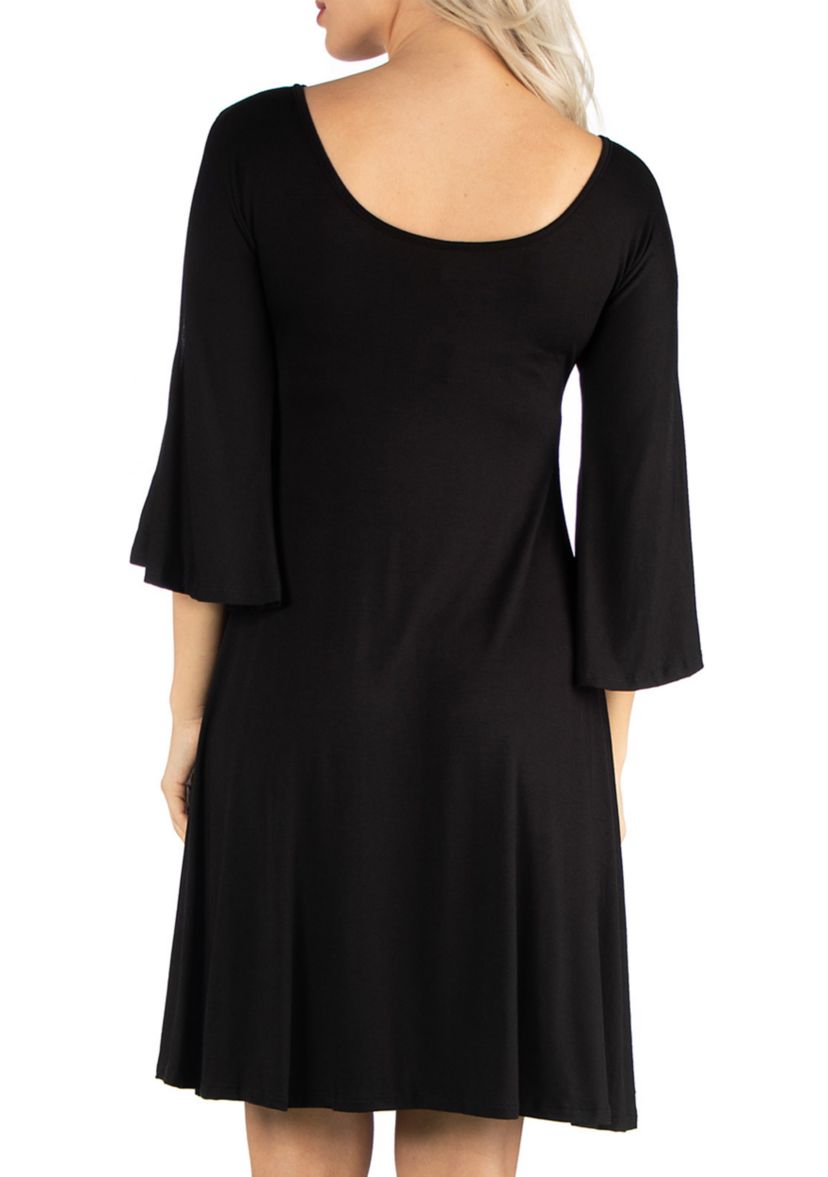 Womens Knee Length Cold Shoulder Dress