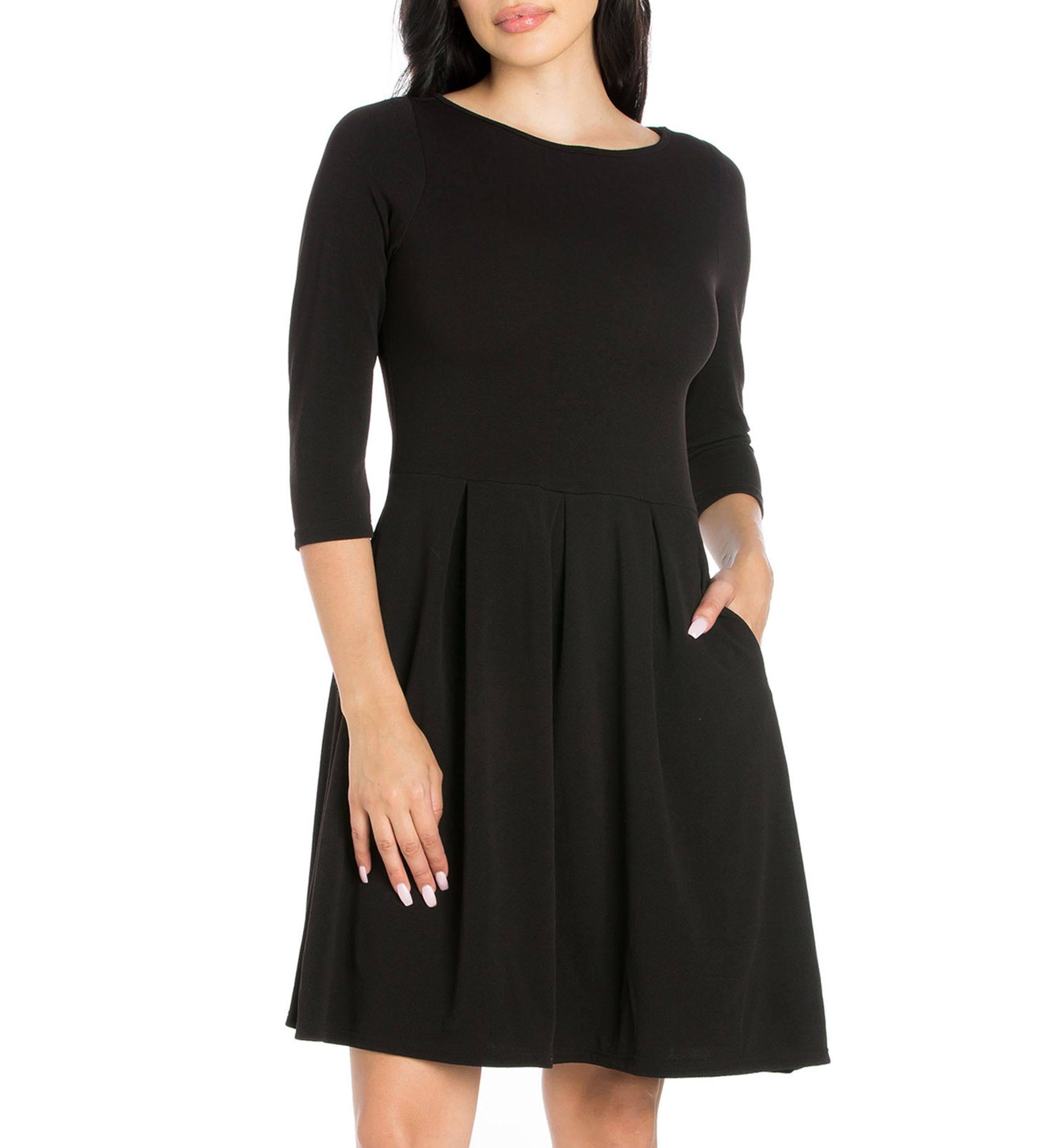 Womens Perfect Fit and Flare Pocket Dress