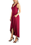 Womens Sleeveless Fit-and-Flare High Low Dress