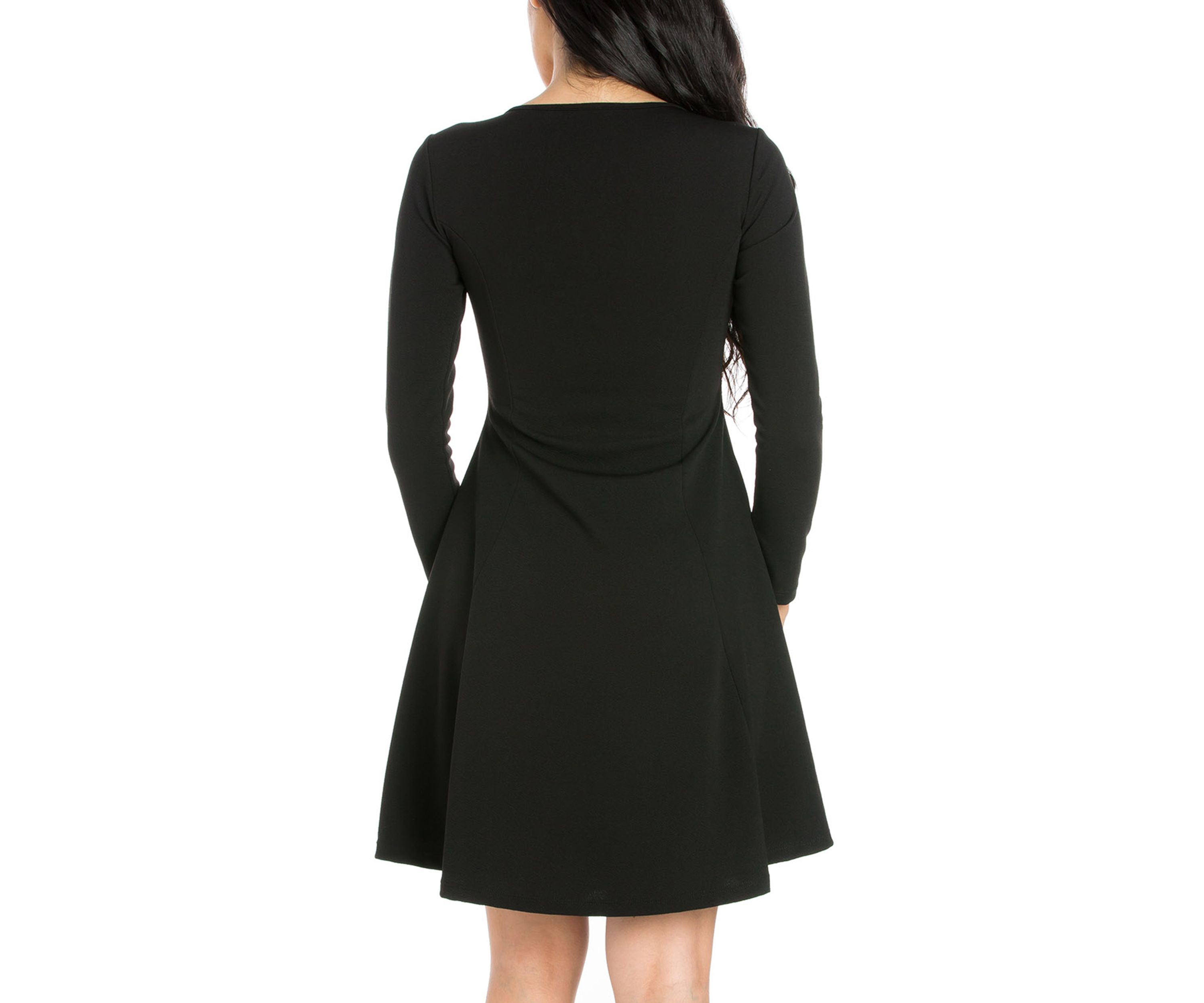Womens Long Sleeve Knee Length Skater Dress