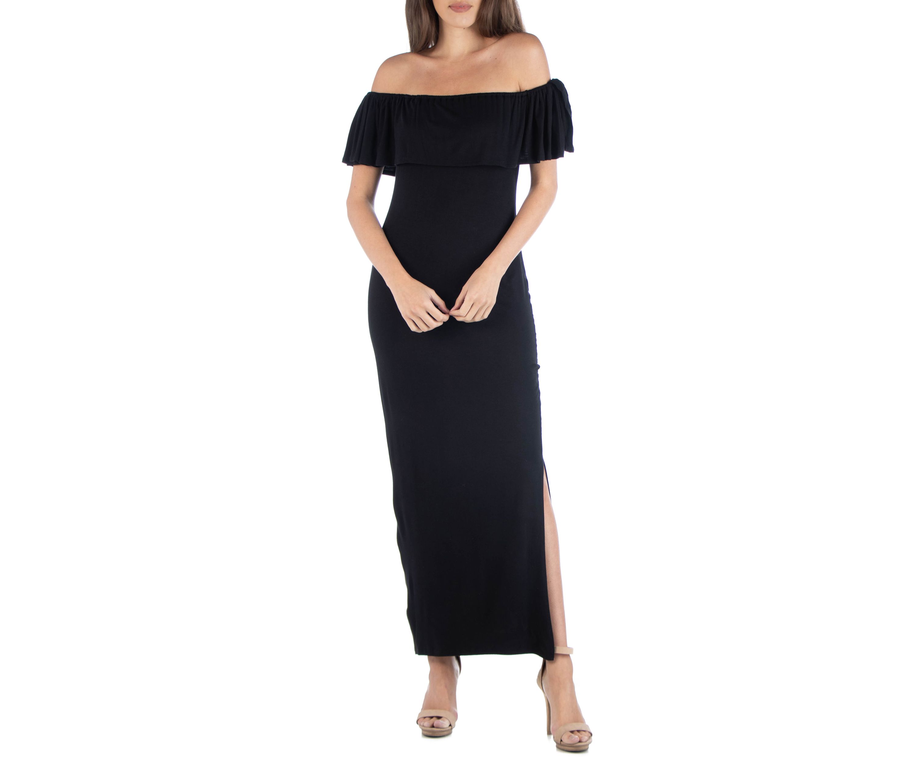 Womens Off-the-Shoulder Maxi Dress
