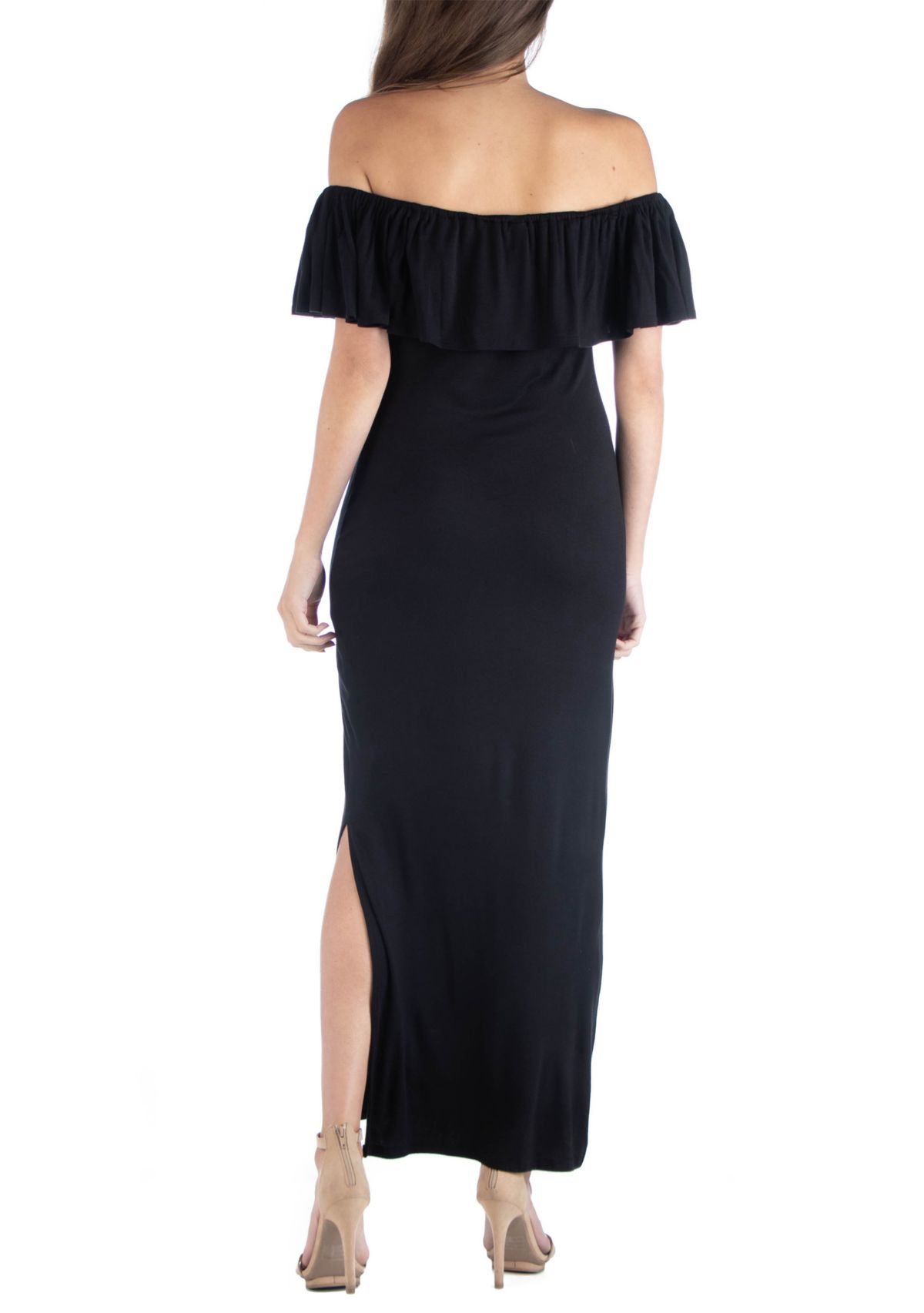 Womens Off-the-Shoulder Maxi Dress