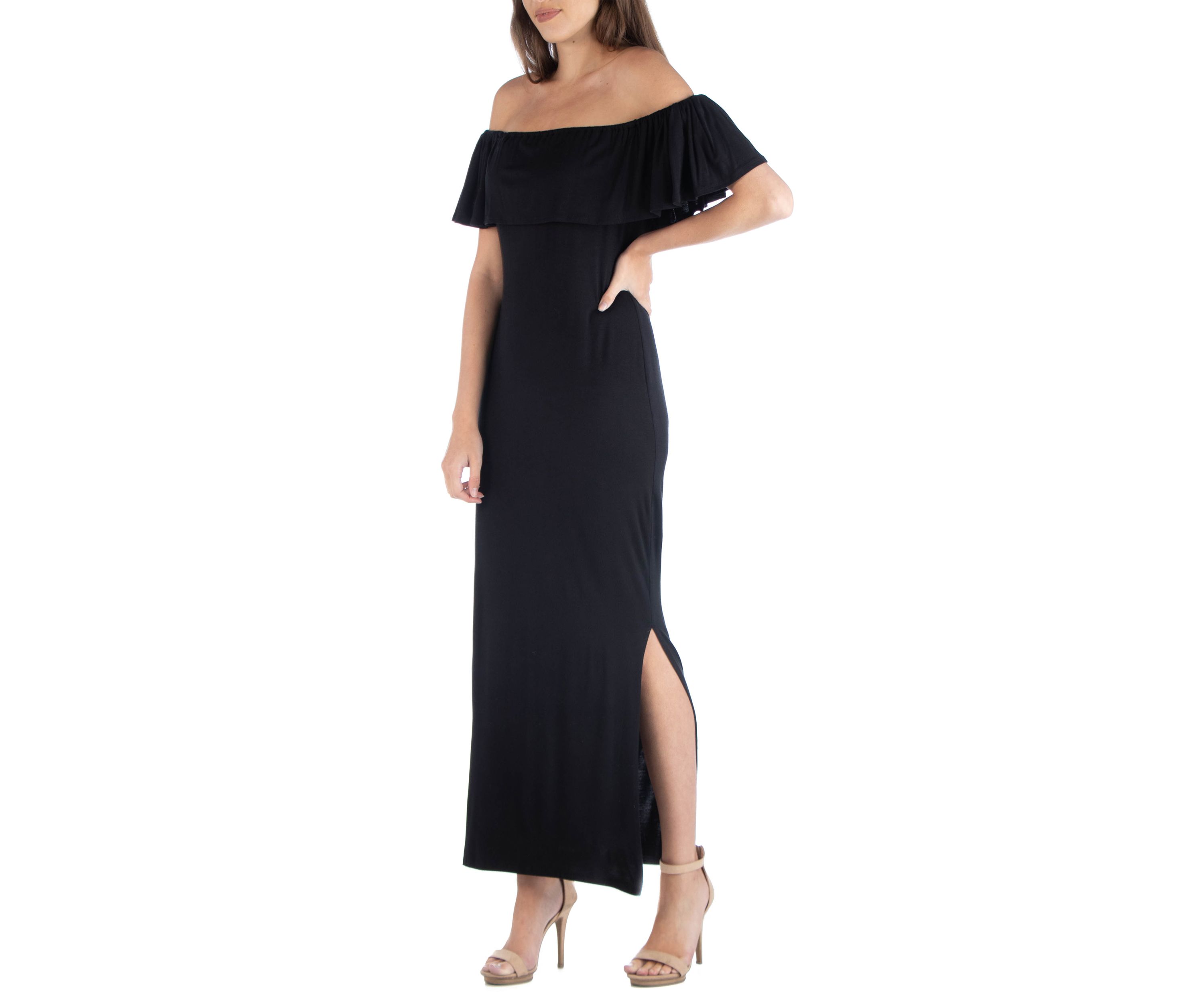 Womens Off-the-Shoulder Maxi Dress