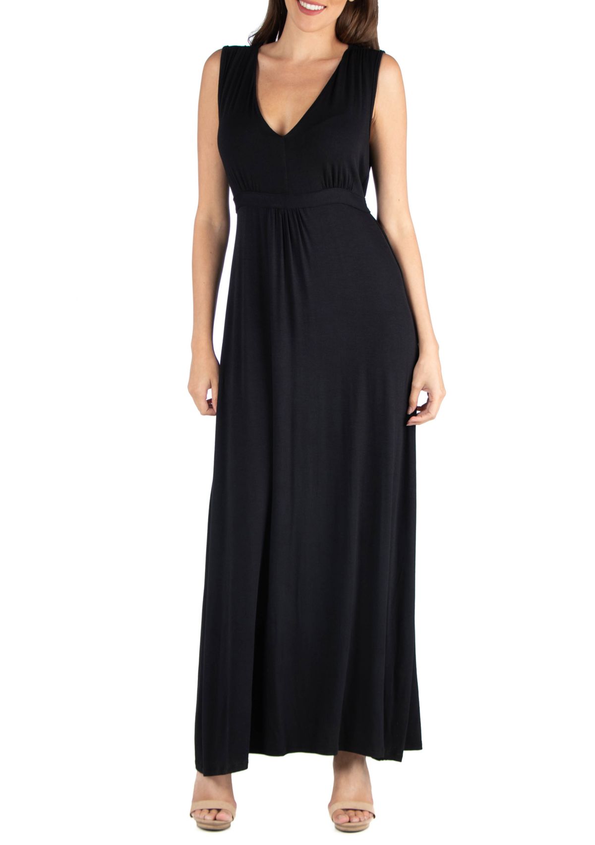 Womens V-Neck Sleeveless Maxi Dress