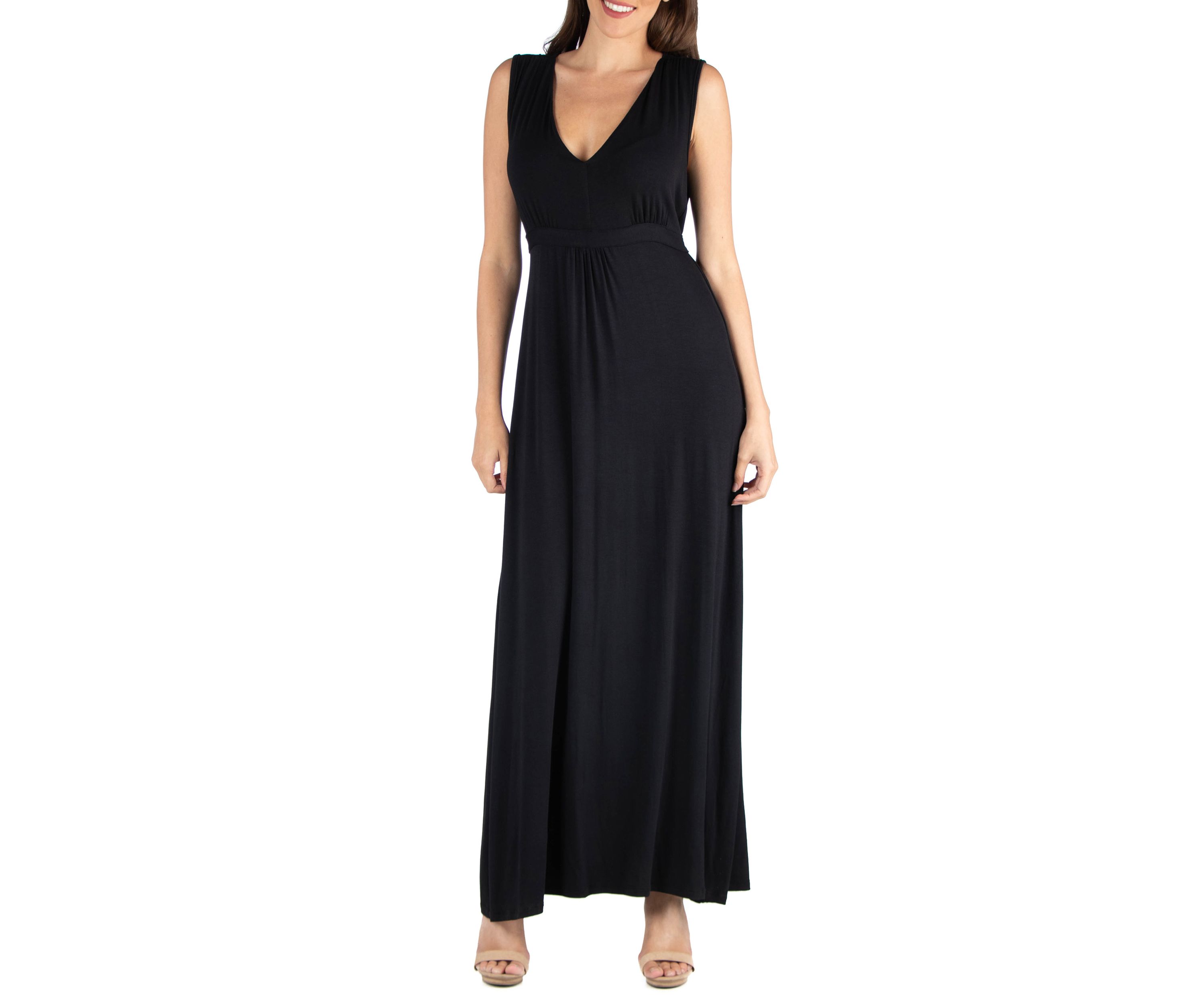 Womens V-Neck Sleeveless Maxi Dress