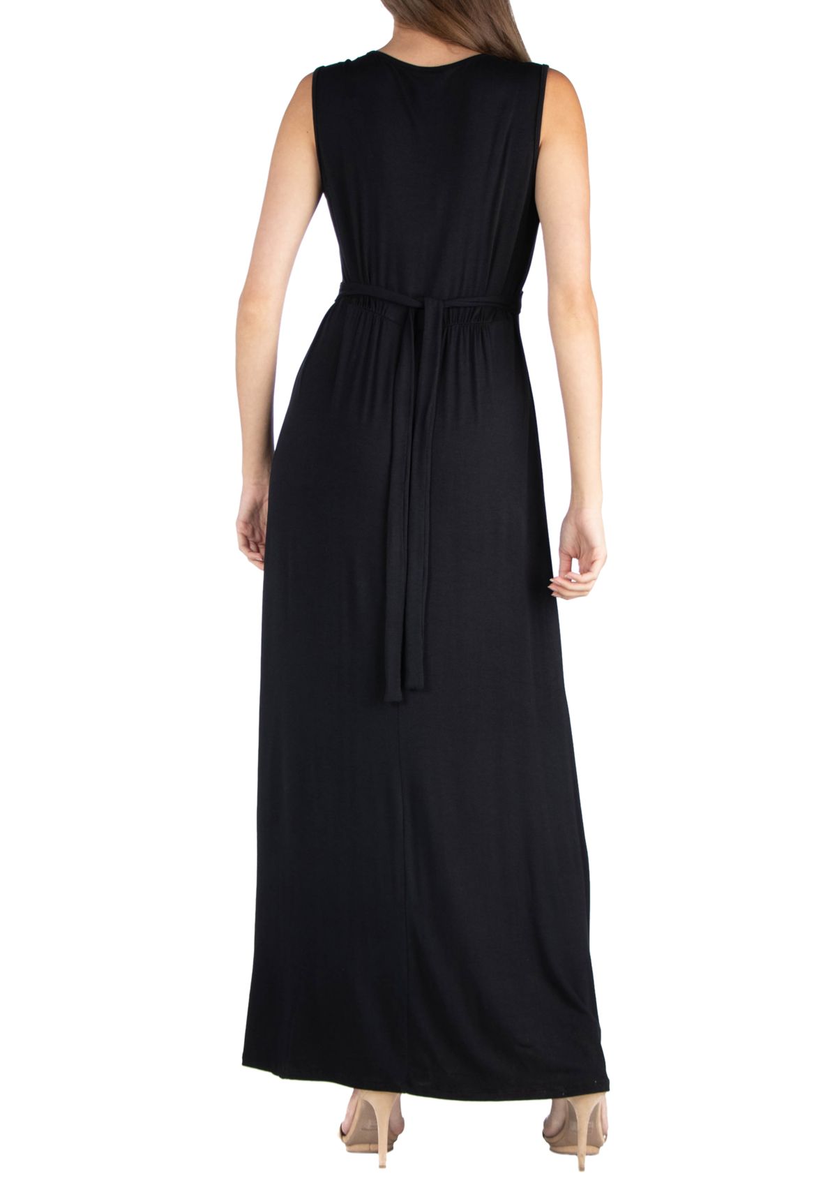Womens V-Neck Sleeveless Maxi Dress