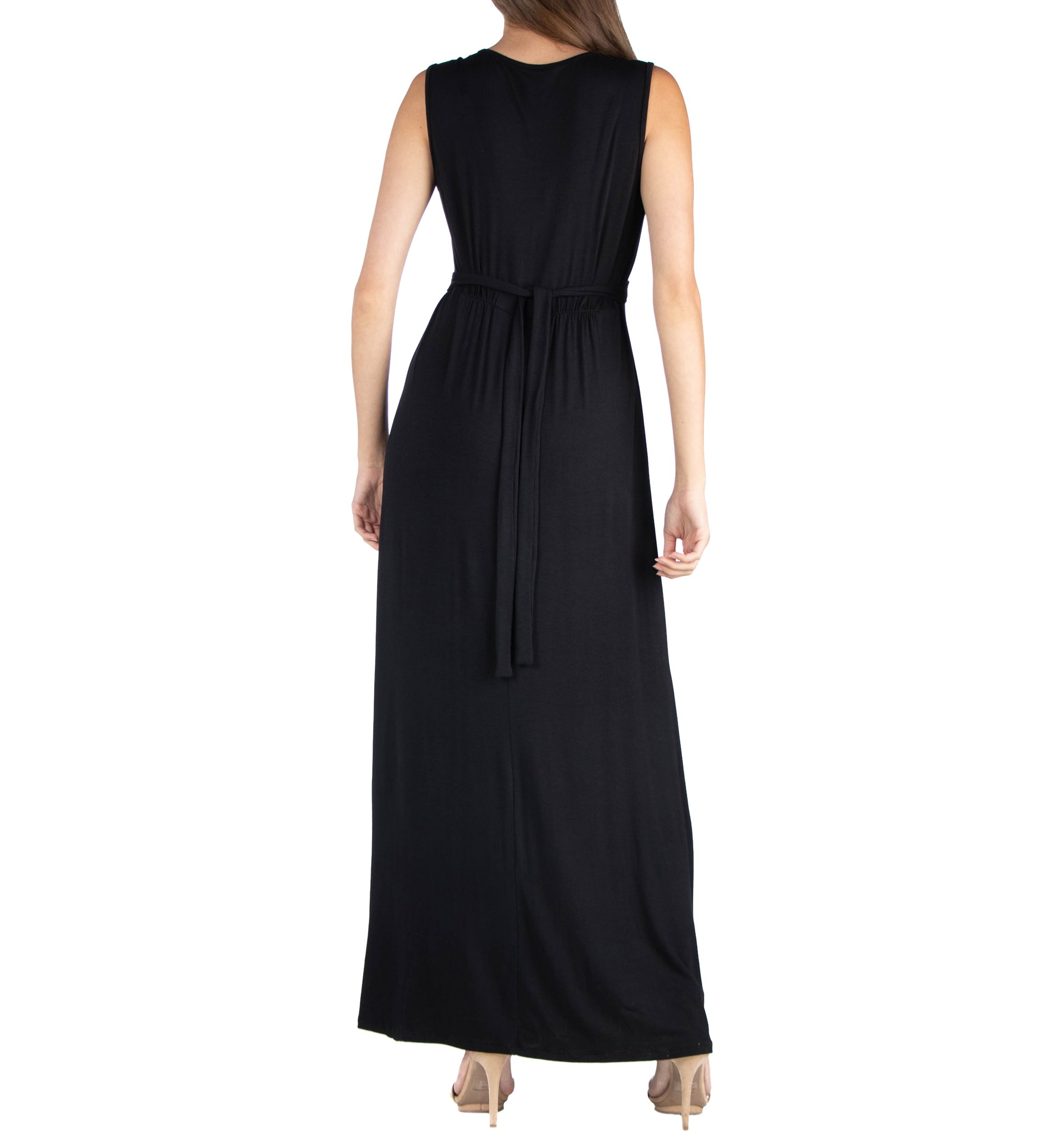 Womens V-Neck Sleeveless Maxi Dress
