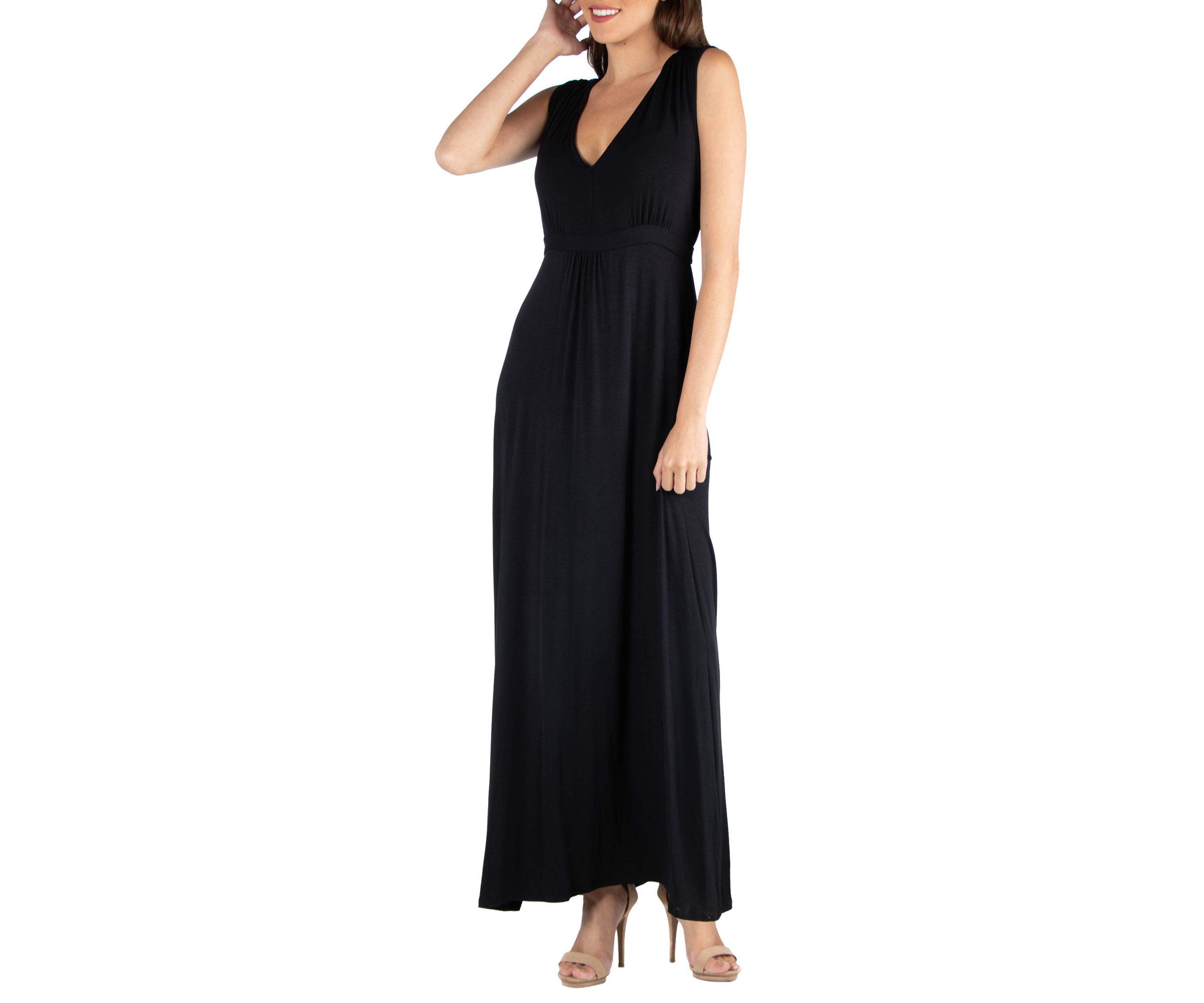 Womens V-Neck Sleeveless Maxi Dress