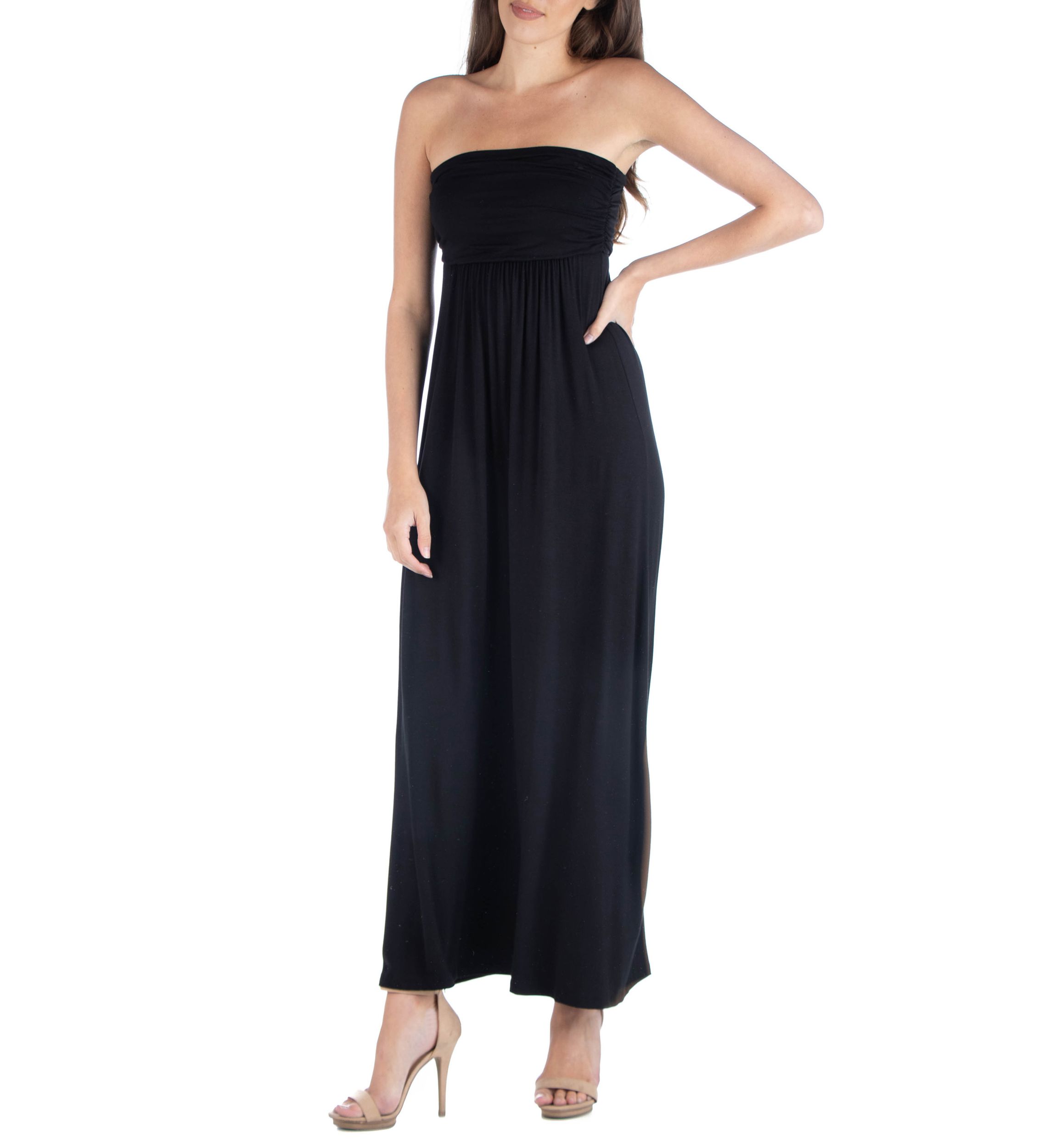 Womens Strapless Maxi Dress